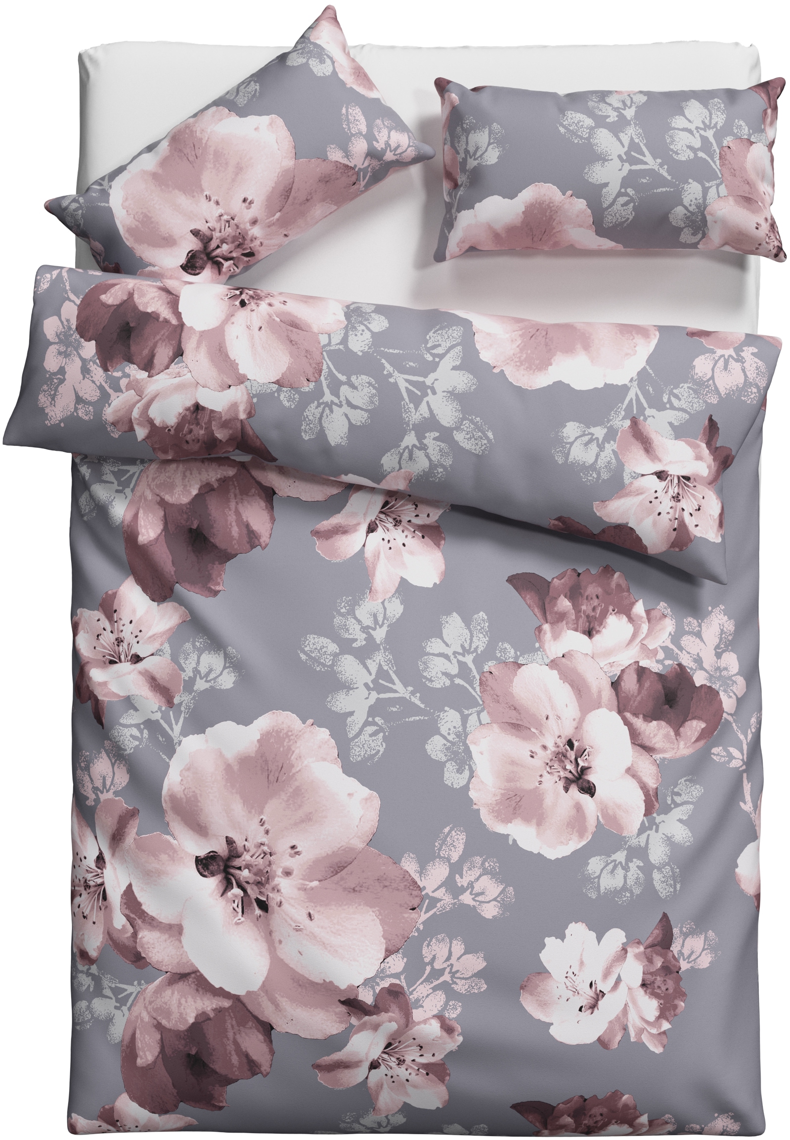 OTTO home Bettwäsche »MELINA« 2 Stk. tlg. florale Bettwäsche mit Reißverschluss, ab Gr. 135x200 cm