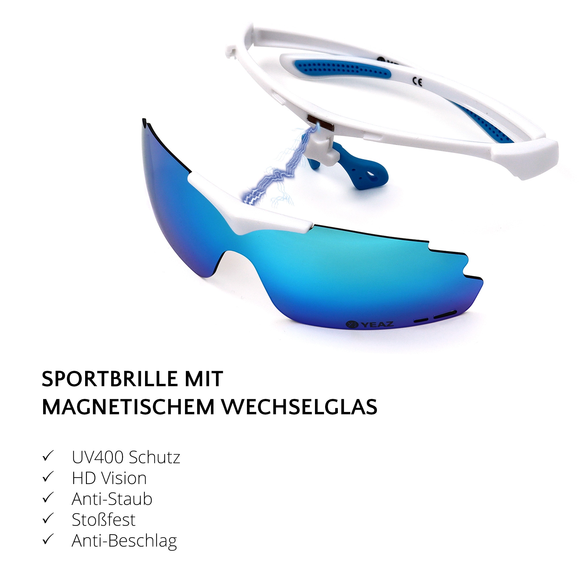 YEAZ Snowboardbrille »Magnet-Sport-Sonnenbrille SUNUP«