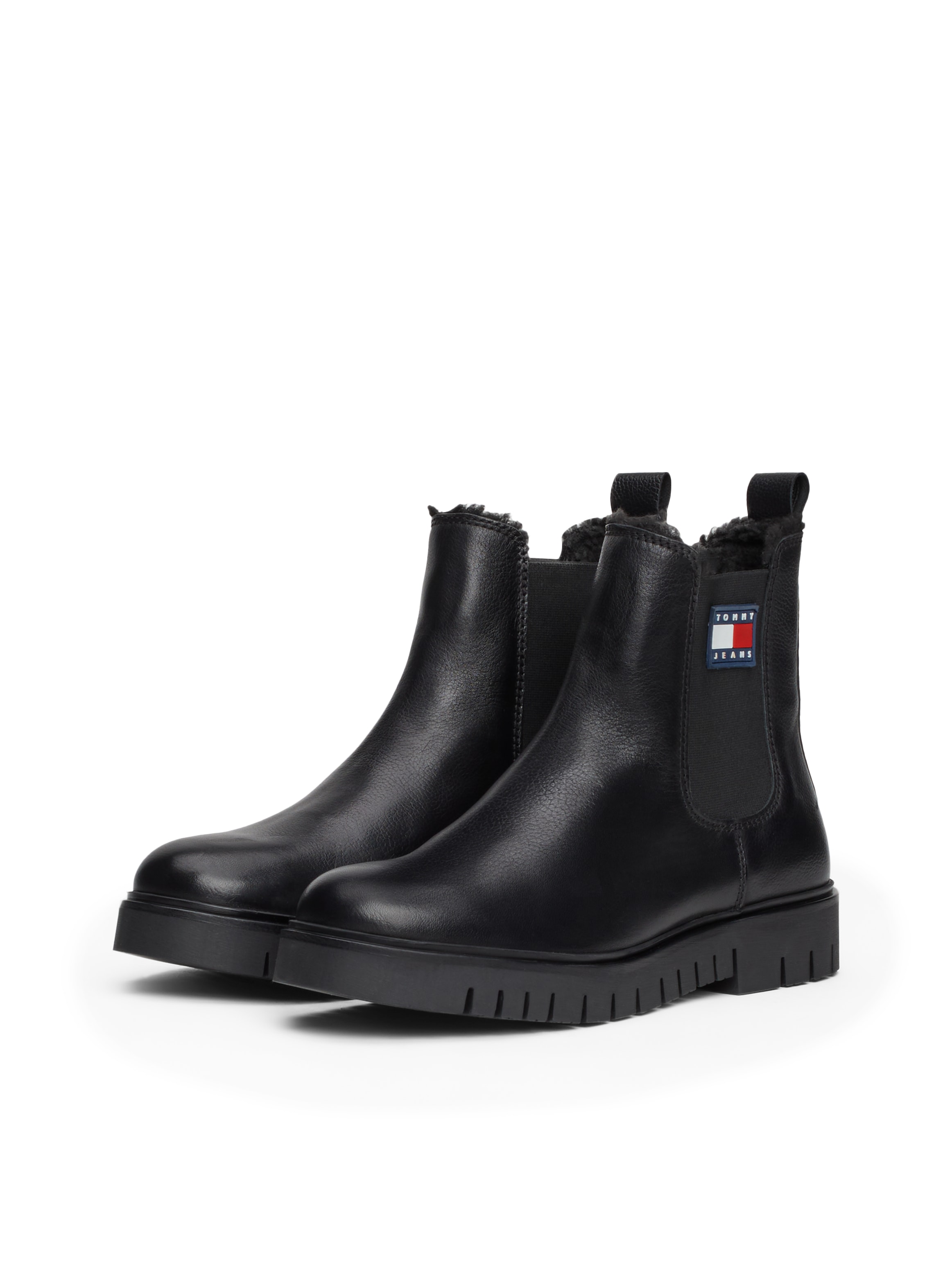 Tommy Jeans Winterboots »TJW CHELSEA BOOT WL«, Blockabsatz, Plateau, Chelseaboots, Schlupfschuh mit seitlichem Logo