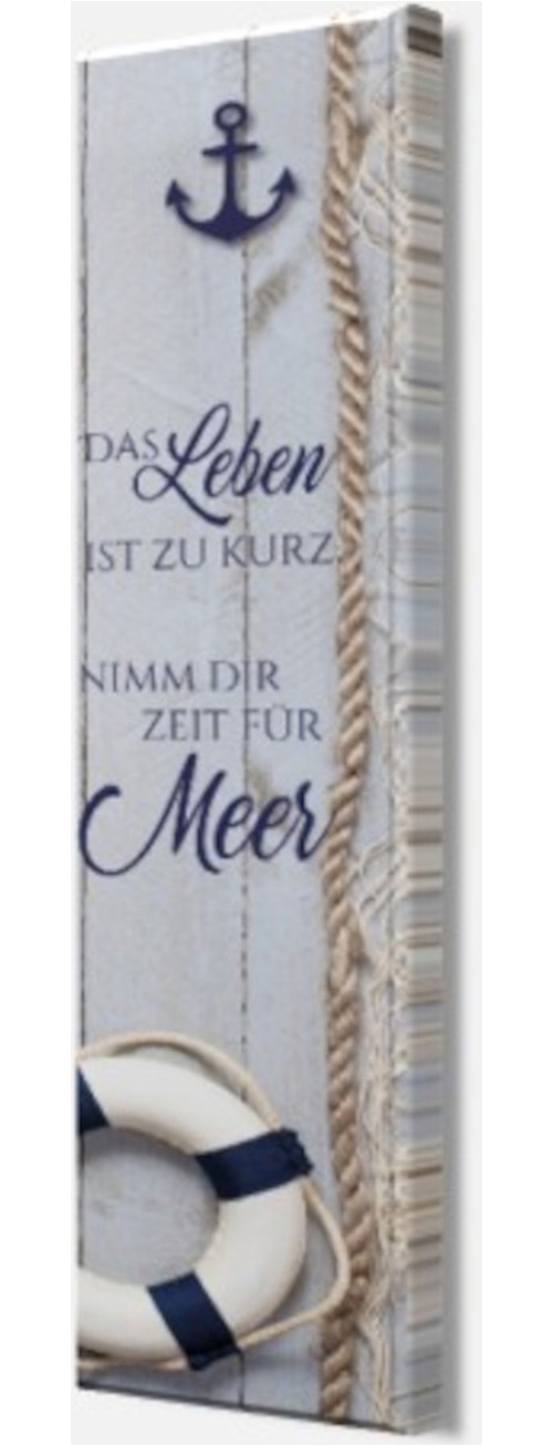 Bönninghoff Leinwandbild »Wandbild MARITIM 25x120 cm – Leinwandbild Keilrahmen Deko modern« Anker | Meer | Sprüche & Texte 1 Stk. tlg. auf Keilrahmen gespannt