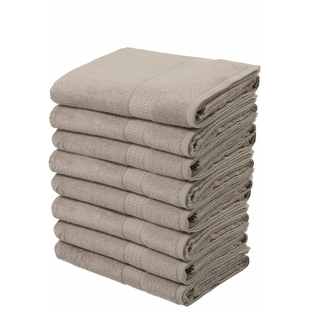 my home Handtücher »Juna«, (8 St.), im Set und als Serie, Handtuchset mit Struktur-Bordüre, 100% Baumwolle