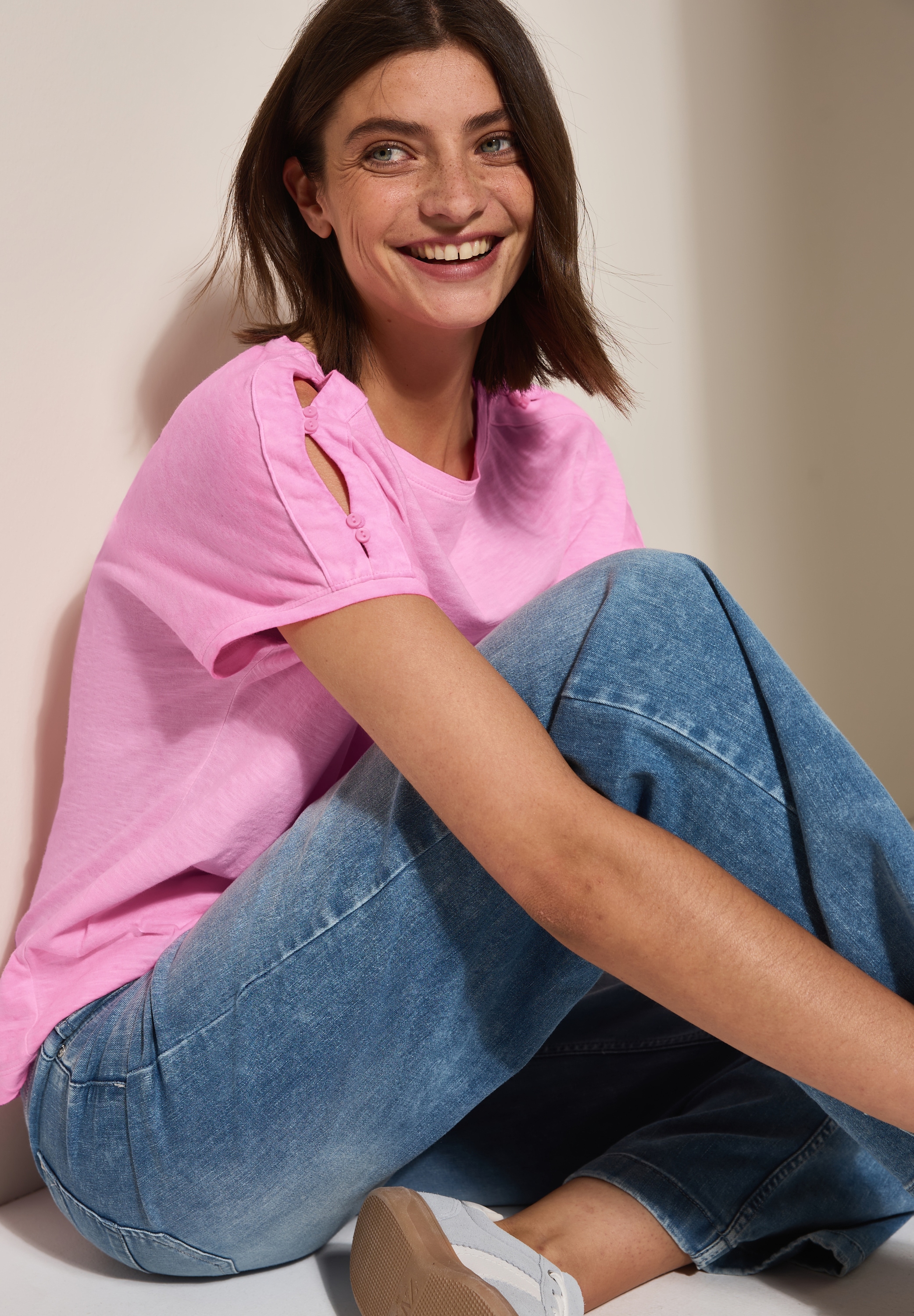 Cecil T-Shirt, mit Knopfdetail