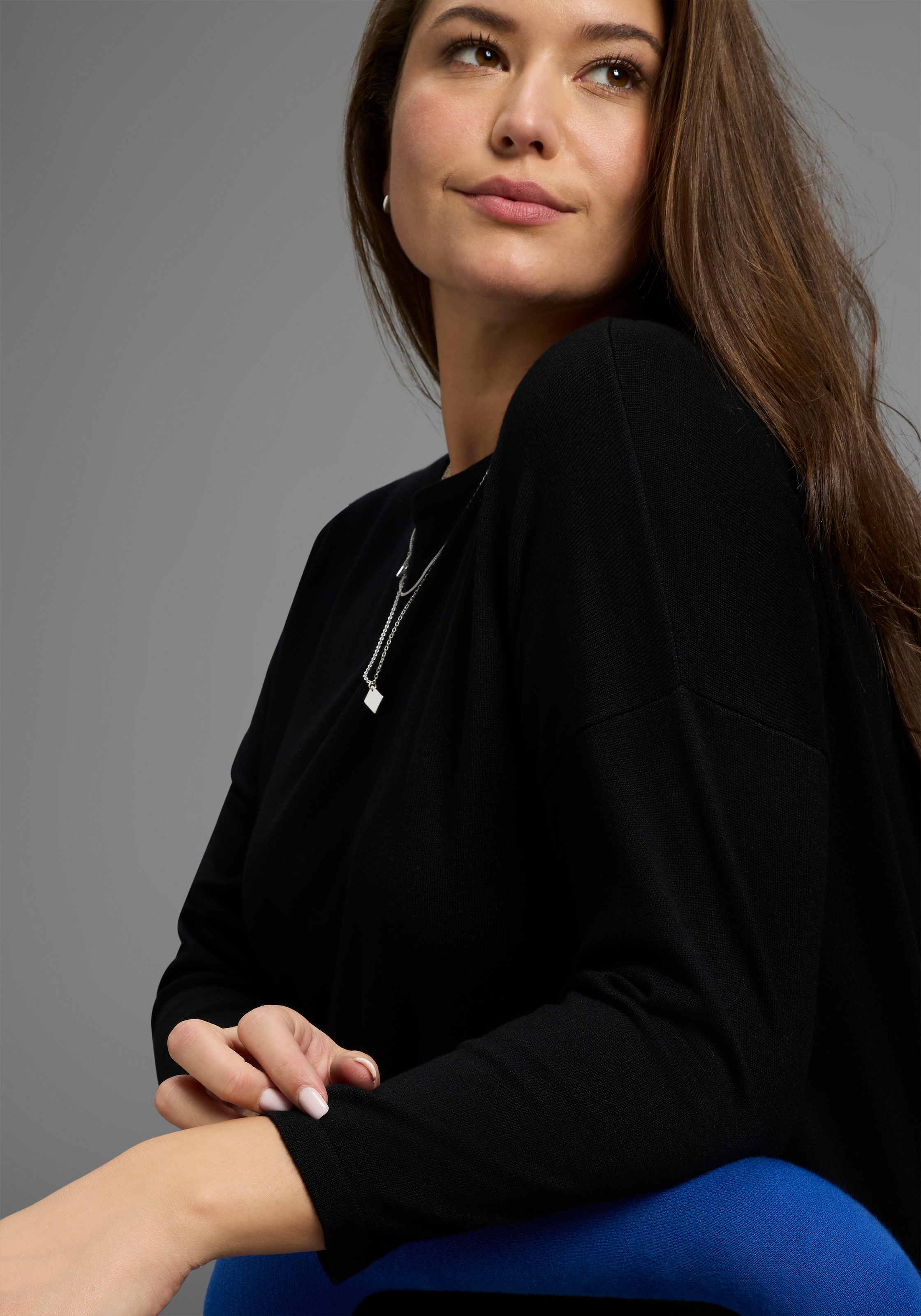 Laura Scott CURVE Longpullover, mit Seitenschlitz - GROSSE GRÖSSE