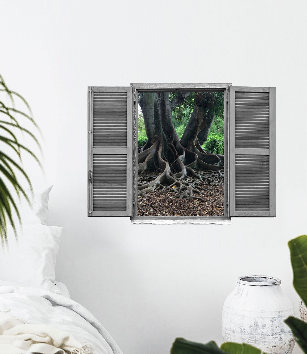 queence Wandtattoo »Baumwurzeln«, (1 St.), Wandsticker, Wandbild, selbstklebend, 3D, Fenster