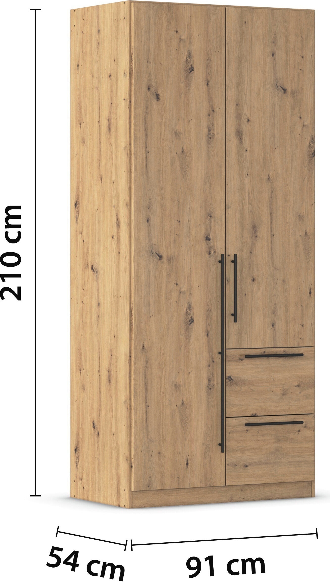 rauch Kleiderschrank »Drehtürenschrank Schrank Garderobe Wäscheschrank Schlafzimmer AVOLA«, (in 3 verschiedenen Ausstattungen BASIC/CLASSIC/PREMIUM), mit hochwertigen Stangengriffen aus Metall in Schwarz MADE IN GERMANY