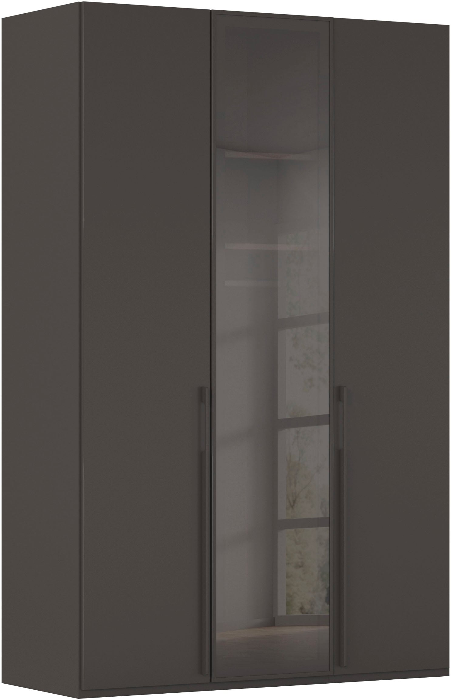 rauch Drehtürenschrank »Kleiderschrank Schrank Garderobe Wäscheschrank SKAT SHINE« Breiten 151/201/251/301, Höhen 223/235 cm, inkl. SOFT-CLOSE-FUNKTION,  hochwertiges Grauglas inkl. umfangreichem Zubehör MADE IN GERMANY