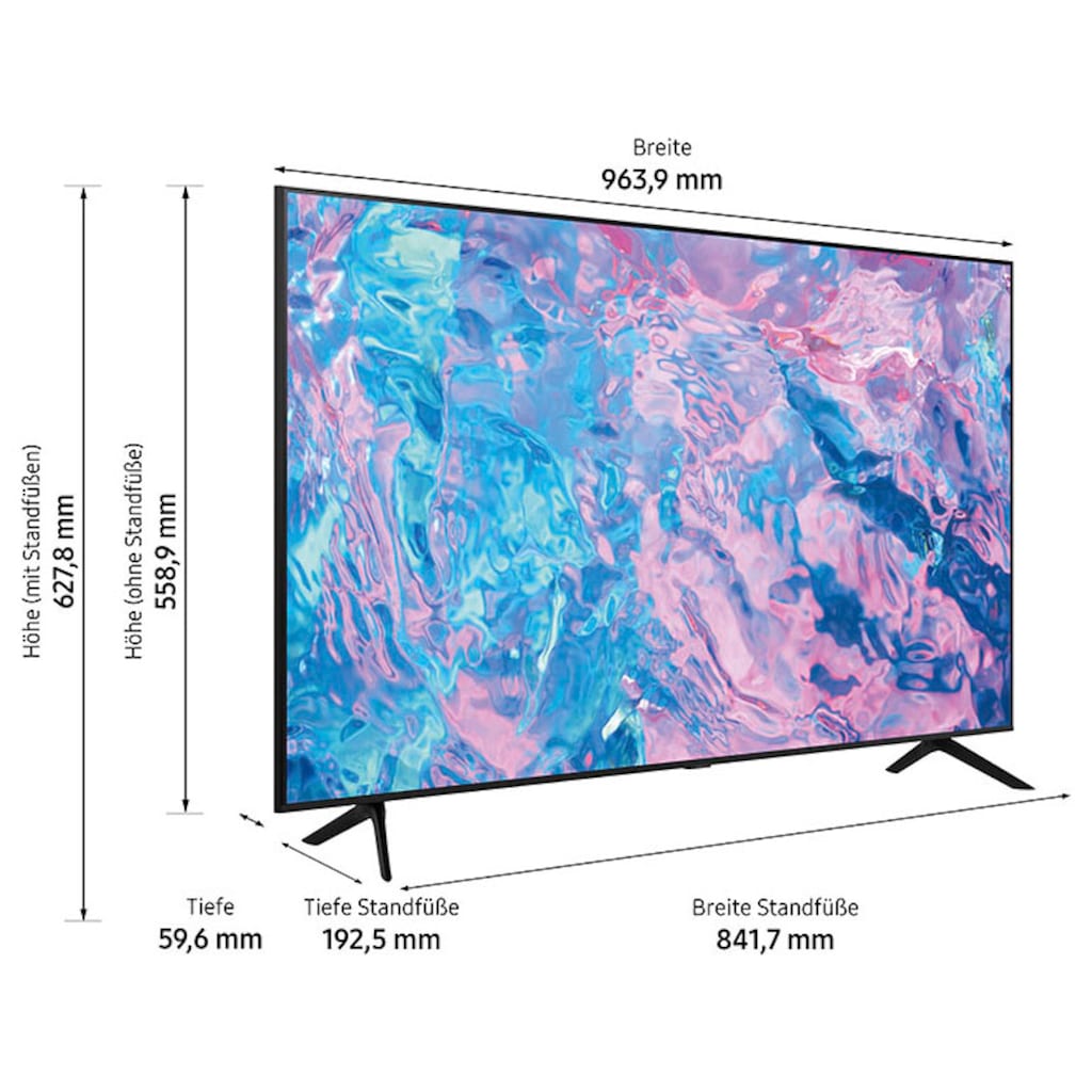 Samsung LED-Fernseher, 108 cm/43 Zoll, Smart-TV, PurColor-Crystal Prozessor 4K-Gaming Hub-Smart Hub & Gaming Hub-Object Tracking Sound Lite 
(OTS Lite)