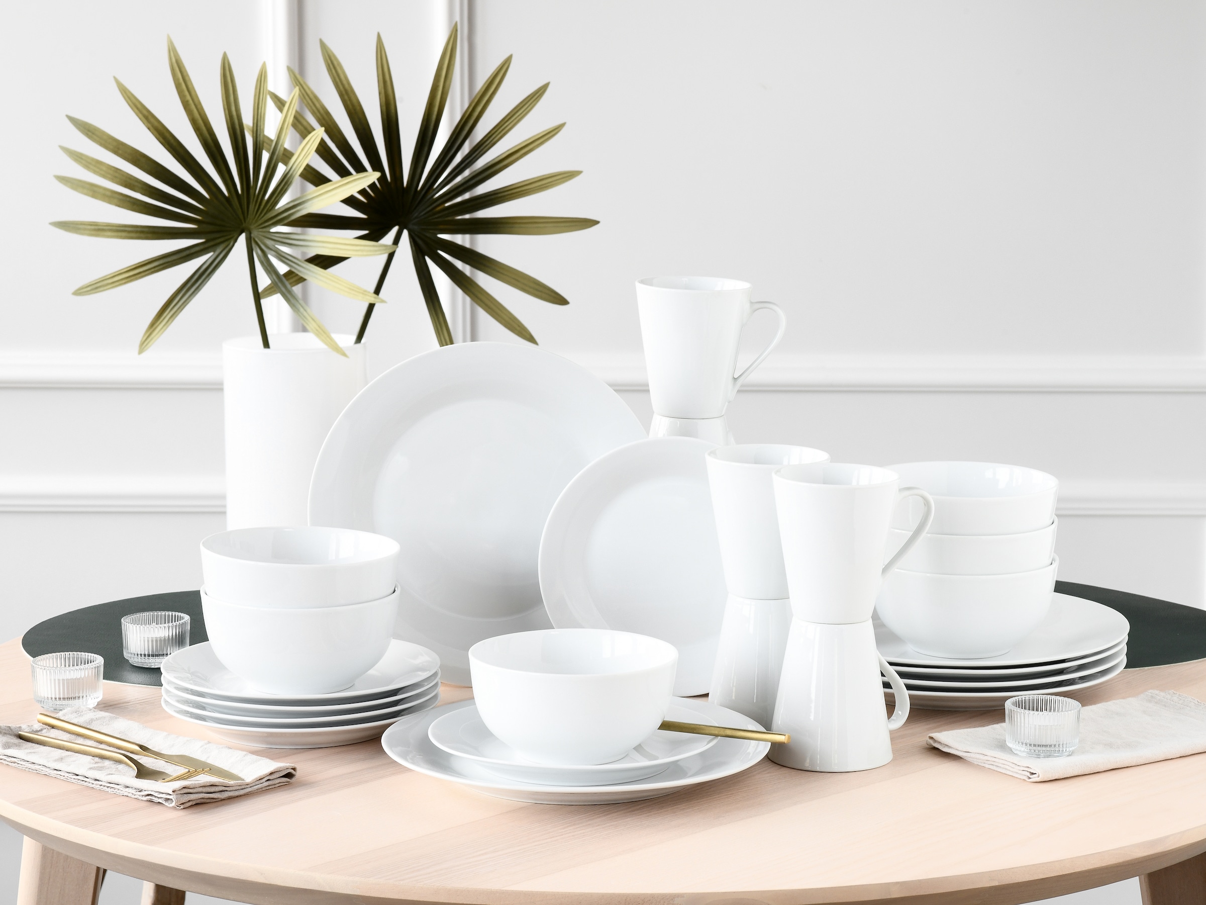 CreaTable Kombiservice »BASE Weiß, Service 24-tlg.« Klassisch, Zeitlos, Der Alleskönner