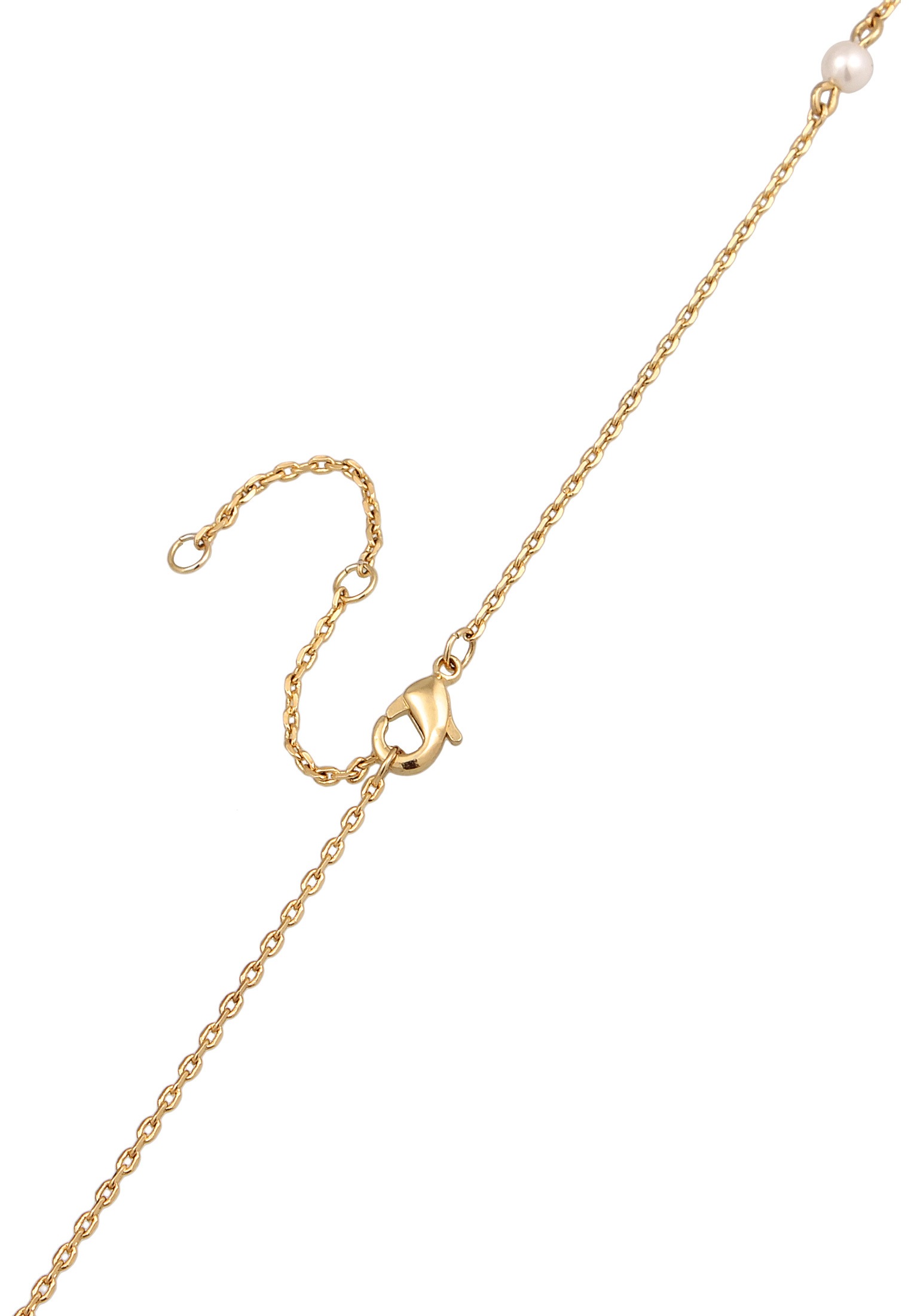Elli Silberkette »Halskette Kristalle Perlen Zart Elegant Goldfarben«