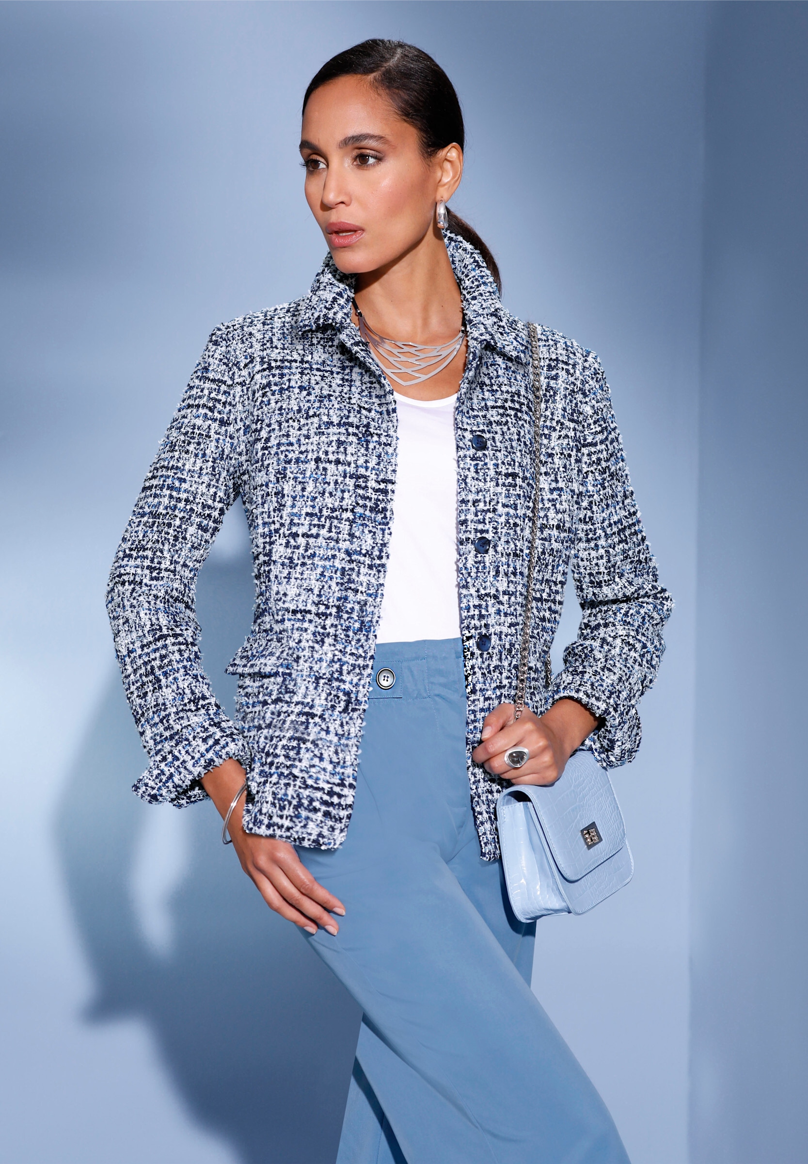 creation L Blusenblazer »Bouclé-Blazer Bouclé-Blazer mit Glanzgarnen«