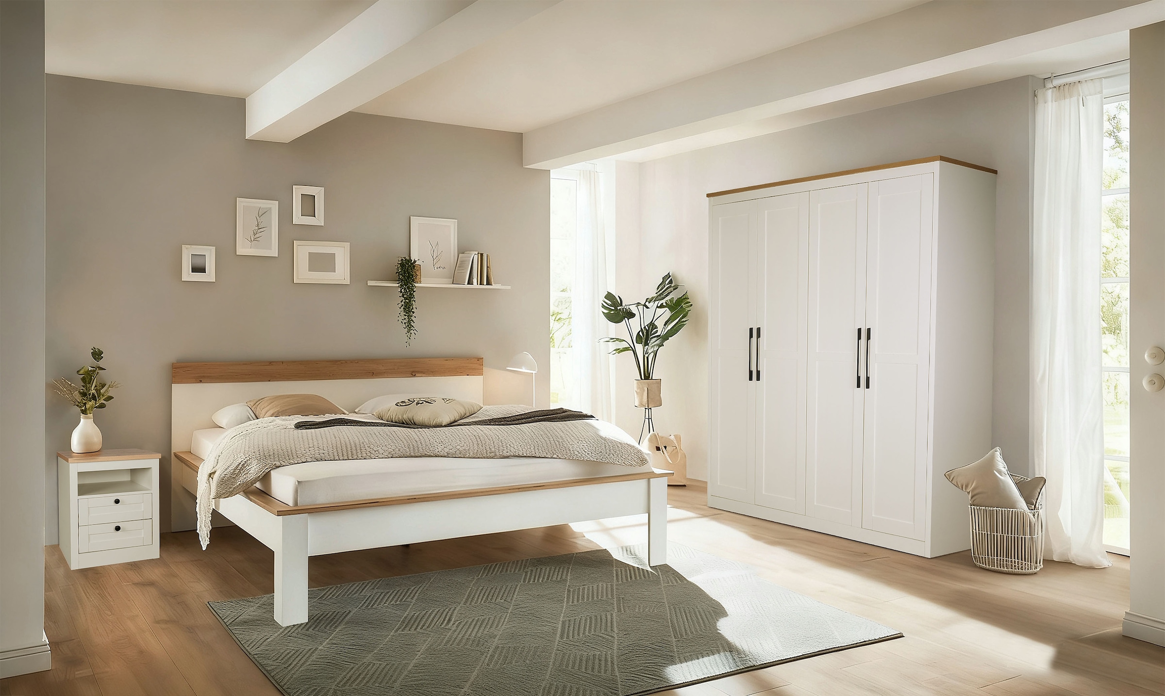 OTTO home Kleiderschrank »Büsum Schlafzimmer Schrank« stabile robuste Bauweise mit optimaler Aufteilung,  Schlafzimmerschrank Landhaus Design Garderobe Schrank Bestseller