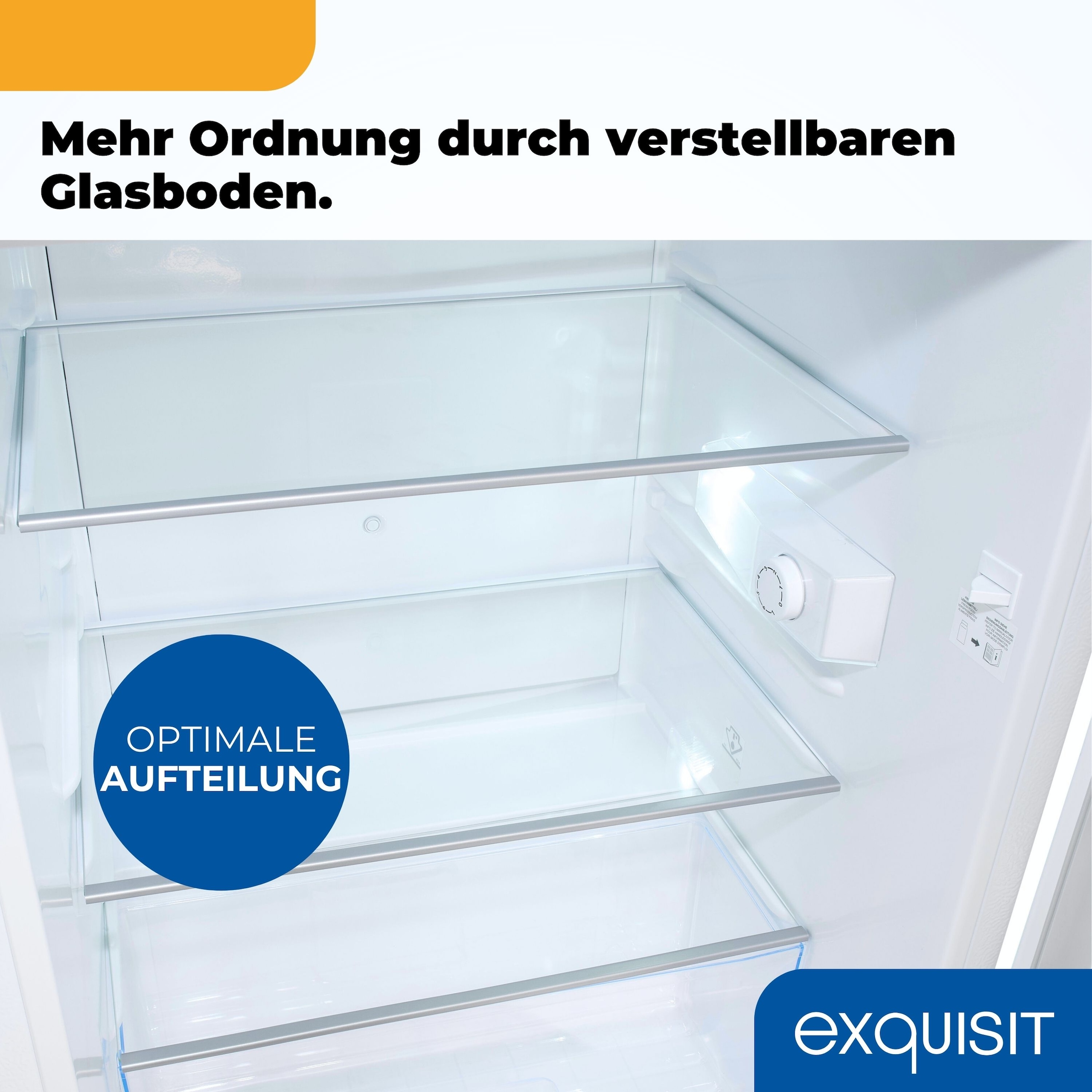 exquisit Kühlschrank »KS16-V-H-010C weiss« 84,5 cm hoch 56 cm breit Sparsam, leise & praktisch: 133 L Mini-Kühlschrank für 1–2 Personen
