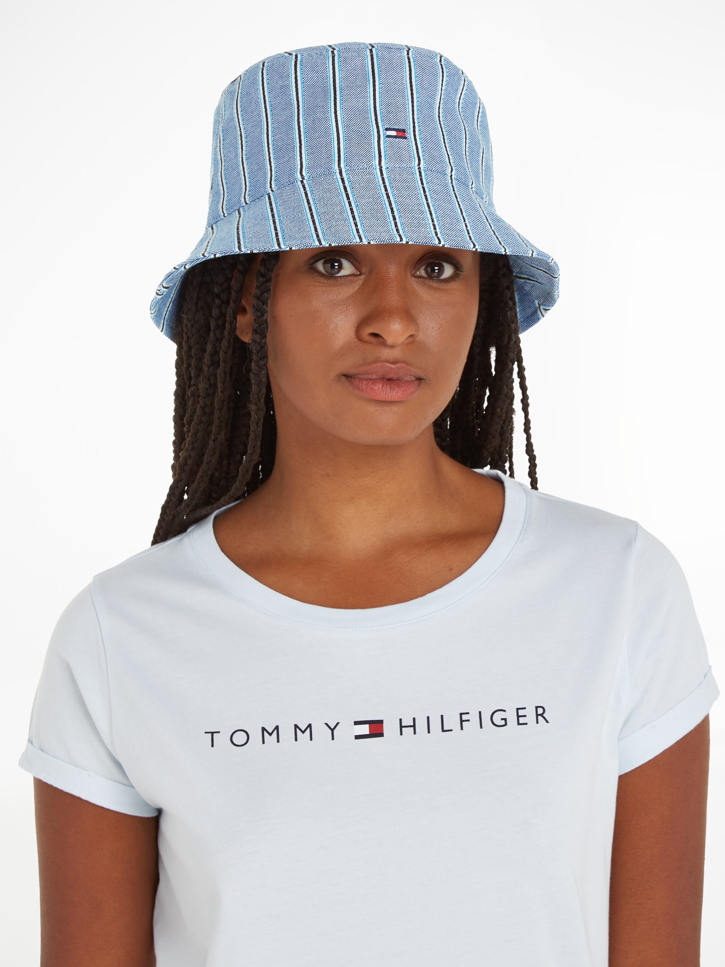 Tommy Hilfiger Sonnenhut »ESSENTIAL FLAG BUCKET HAT«, modisch gestreift