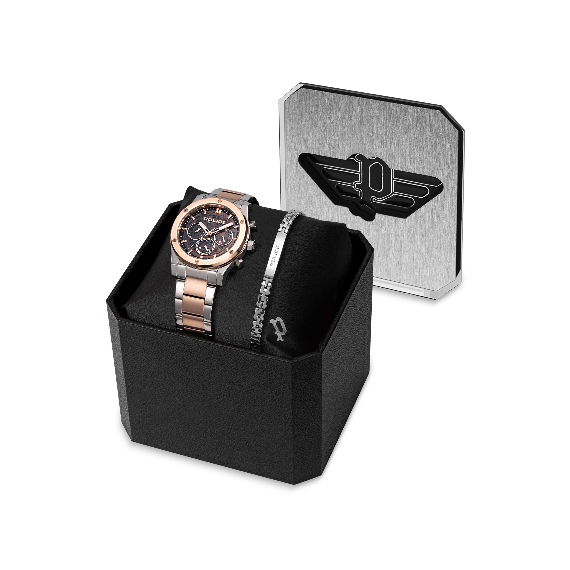 Police Quarzuhr »Knotty« Armbanduhr, Herrenuhr, Edelstahlarmband, Ideal auch als Geschenk