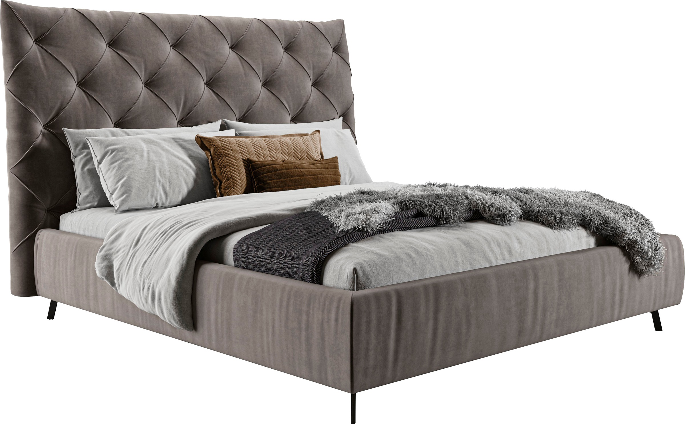 Home affaire Polsterbett »Maxime, in 4 Breiten bis 200cm, auch in Leder« Kopfteilhöhe 143 cm, belastbar bis 280 kg, auch in Überlänge 220cm