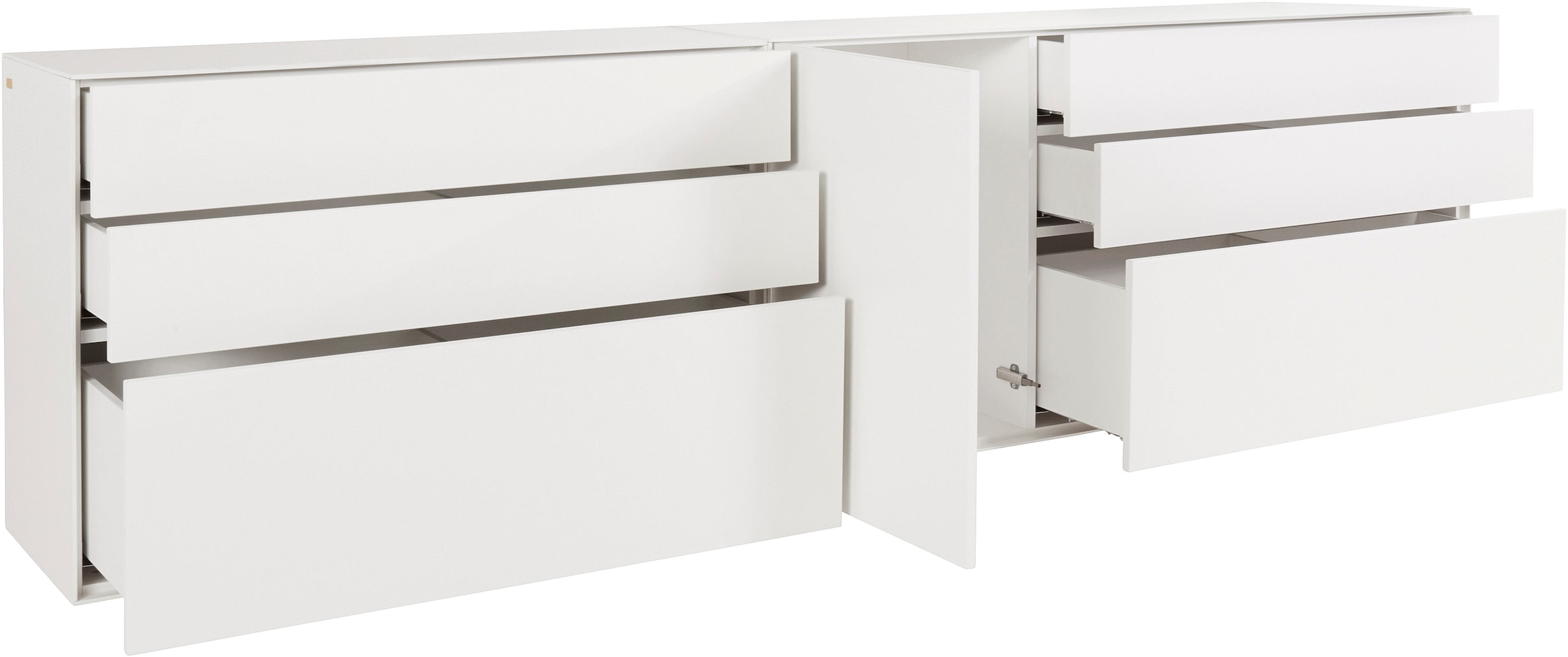 LeGer Home by Lena Gercke Sideboard »Essentials«, (2 St.), Breite: 279cm, MDF lackiert, Push-to-open-Funktion