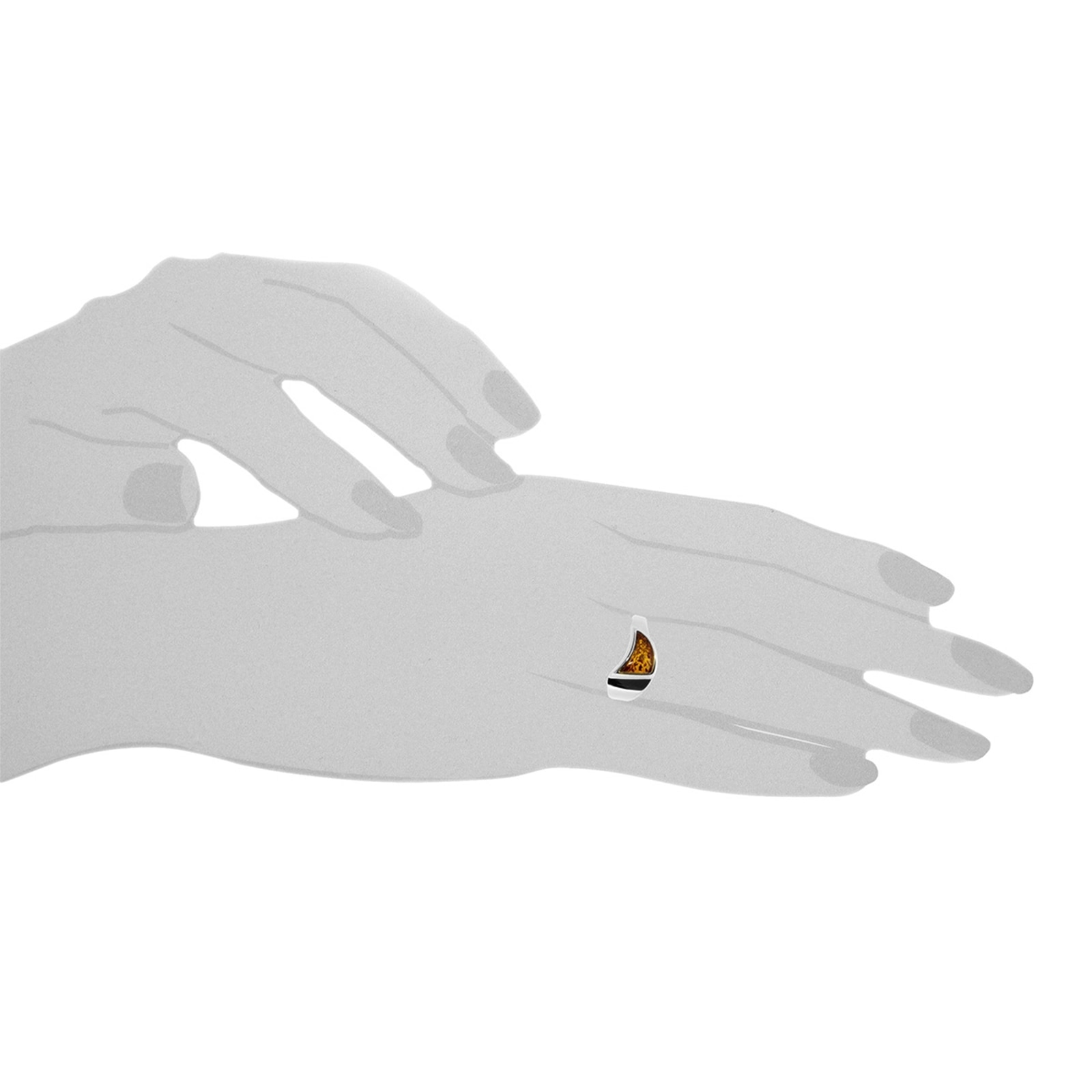 OSTSEE-SCHMUCK Fingerring »- Alea - Silber 925/000 - Bernstein«