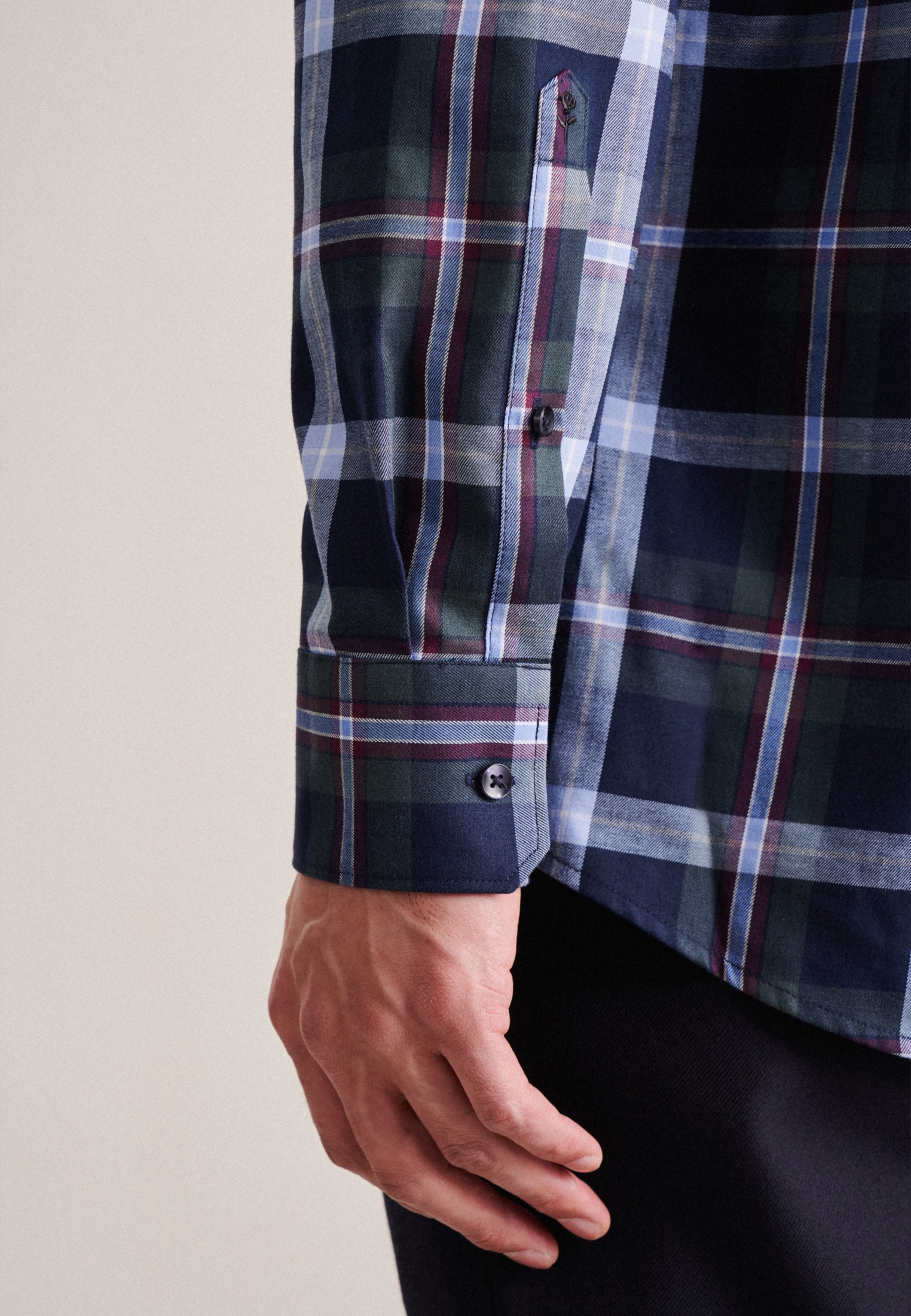 seidensticker Flanellhemd »Regular«, Regular Langarm Button-Down-Kragen Karo