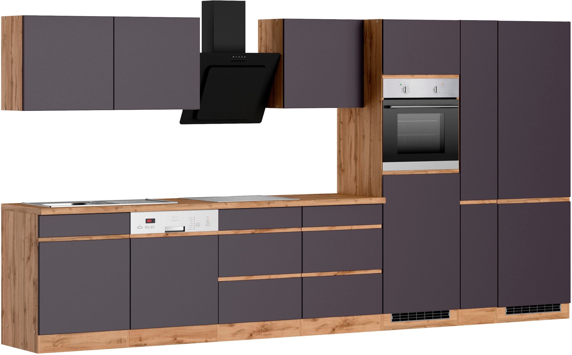 KOCHSTATION Küchenzeile »KS-Riesa«, Stellbreite 390 cm, ohne E-Geräte