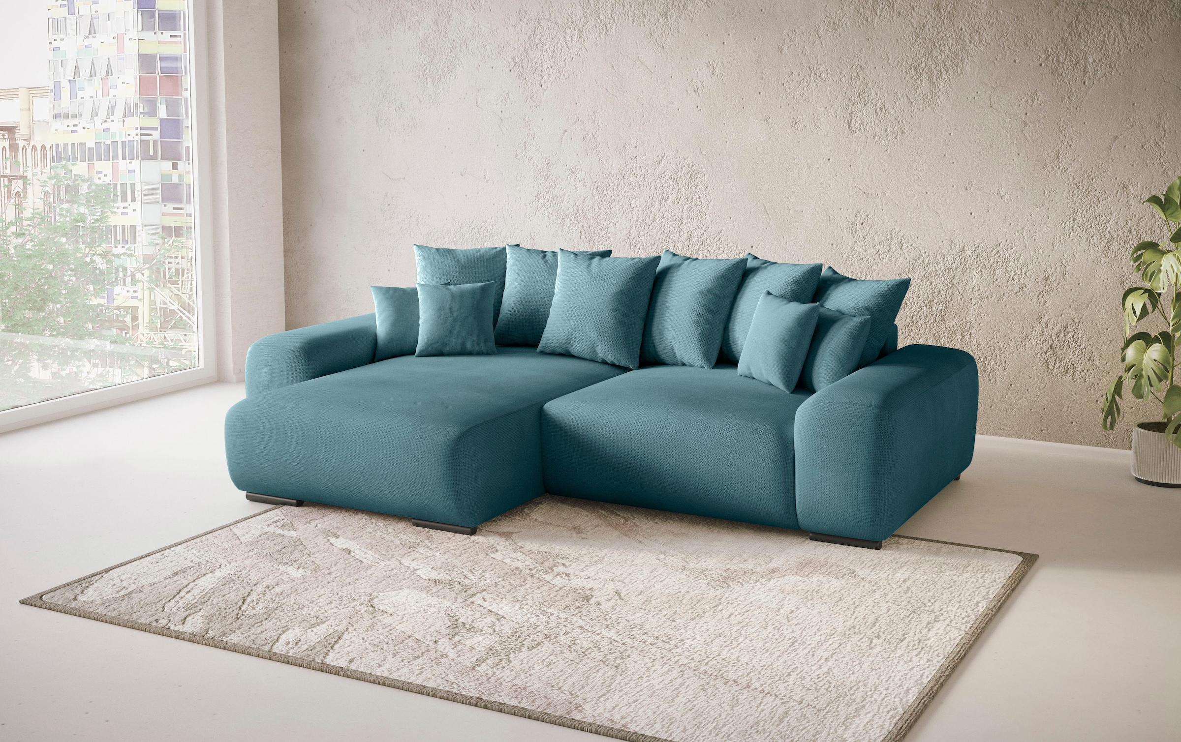Mr. Couch Ecksofa »Sundance L-Form«, Dauerschläfer mit EasyBett-Schlaffunktion, Bettkasten