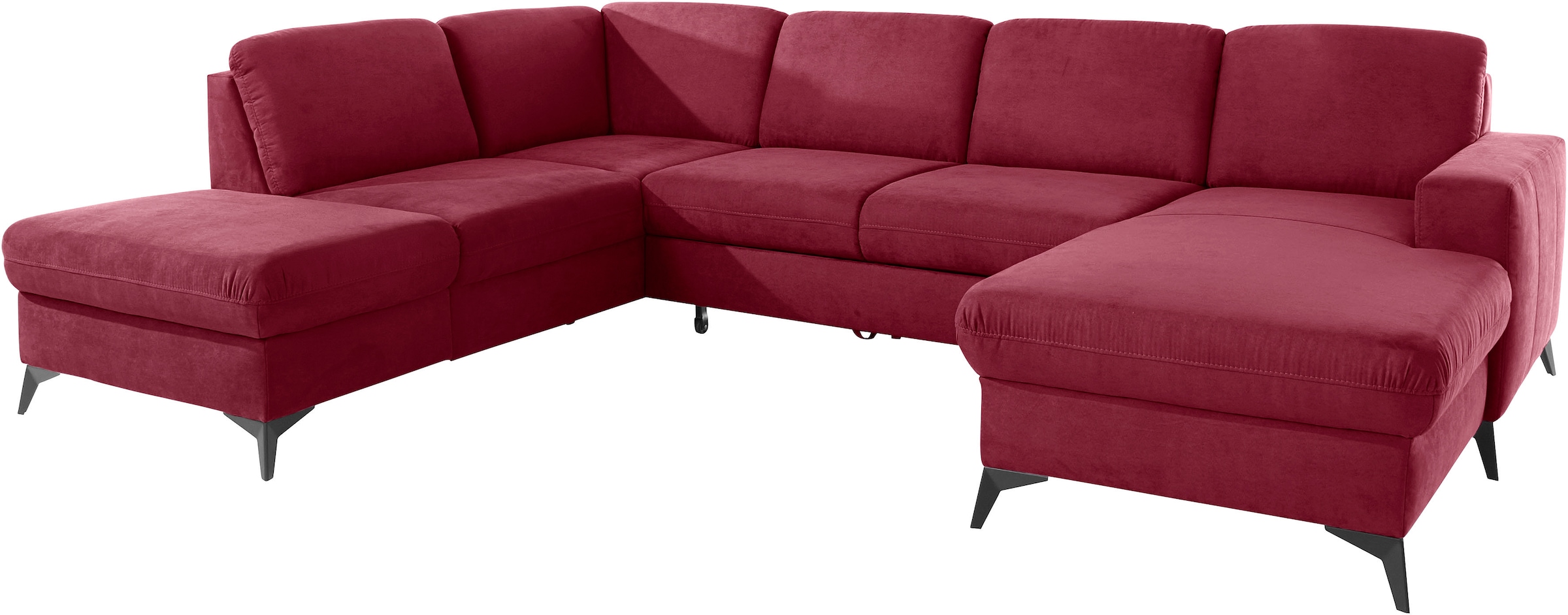 Home affaire Wohnlandschaft »Lolland U-Form« Wahlweise mit Bettfunktion und Stauraum, auch mit abwischbarem Bezug