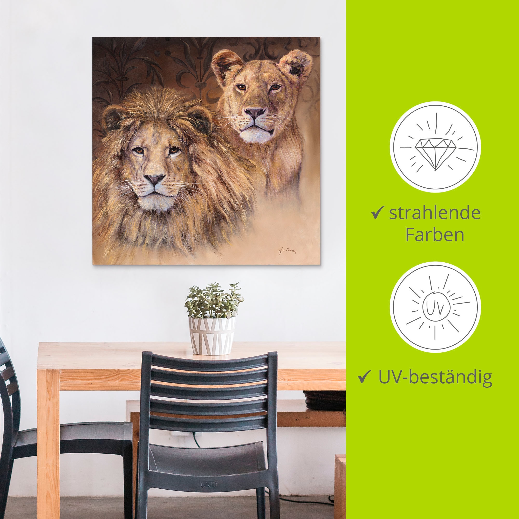 Artland Wandbild »Löwen«, Wildtiere, (1 St.), als Alubild, Outdoorbild, Leinwandbild, Poster, Wandaufkleber