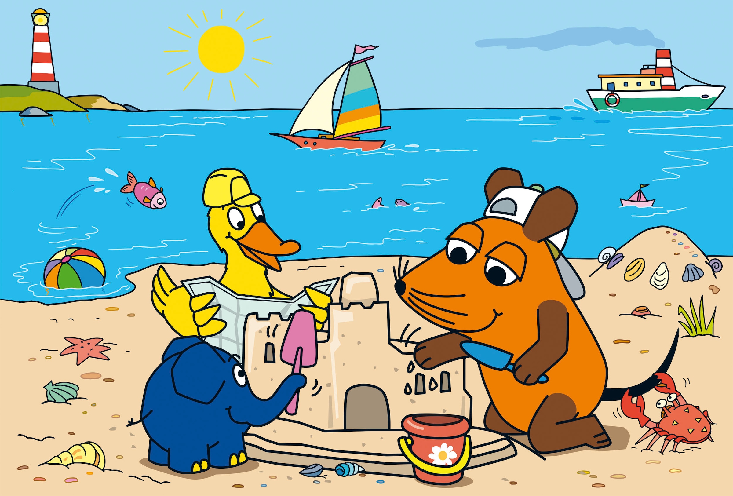 Schmidt Spiele Puzzle »Die Maus Gute Freunde«, (72 tlg.), 3x24 Teile