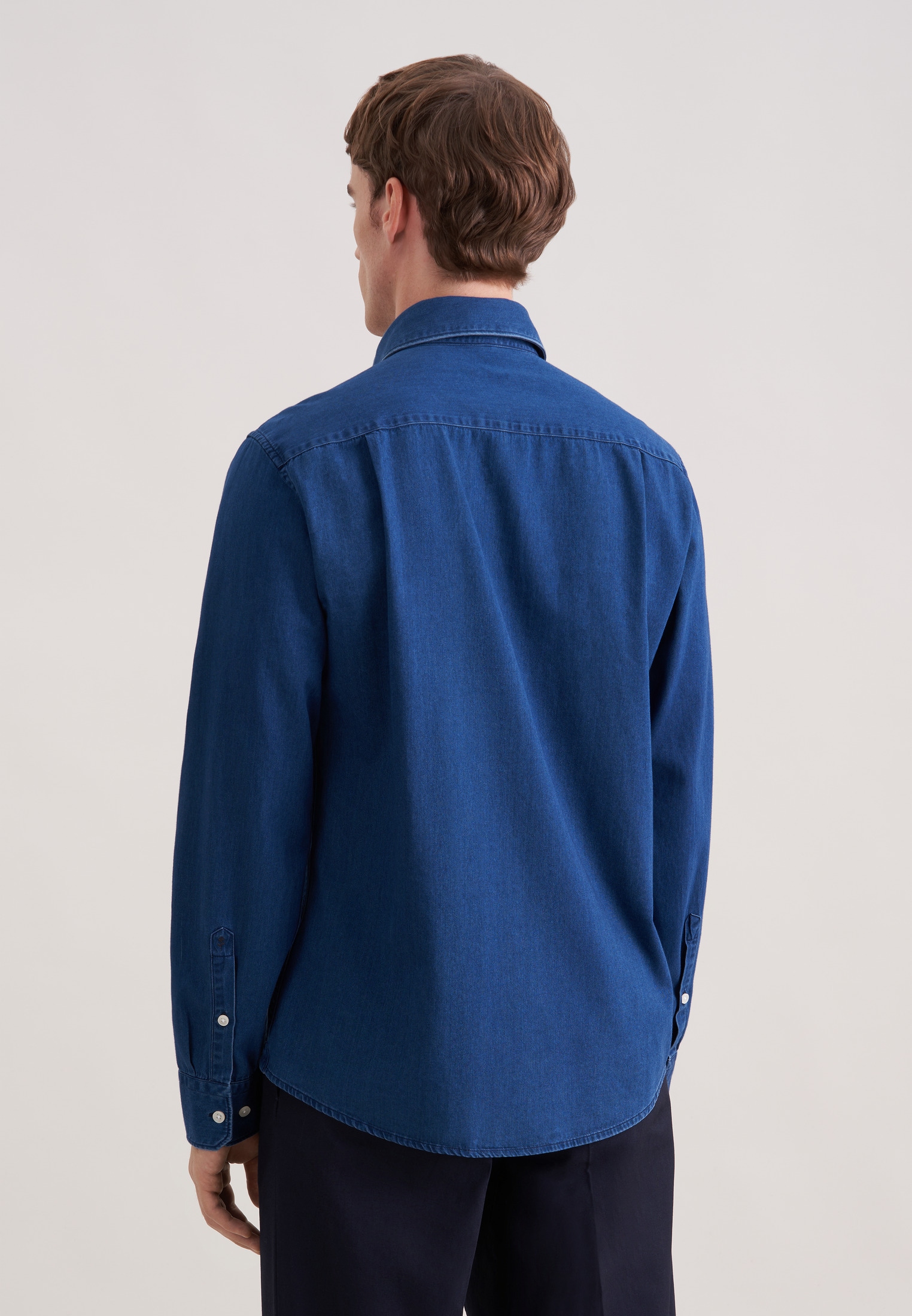 seidensticker Jeanshemd Regular 1/1 Kentkragen Denim