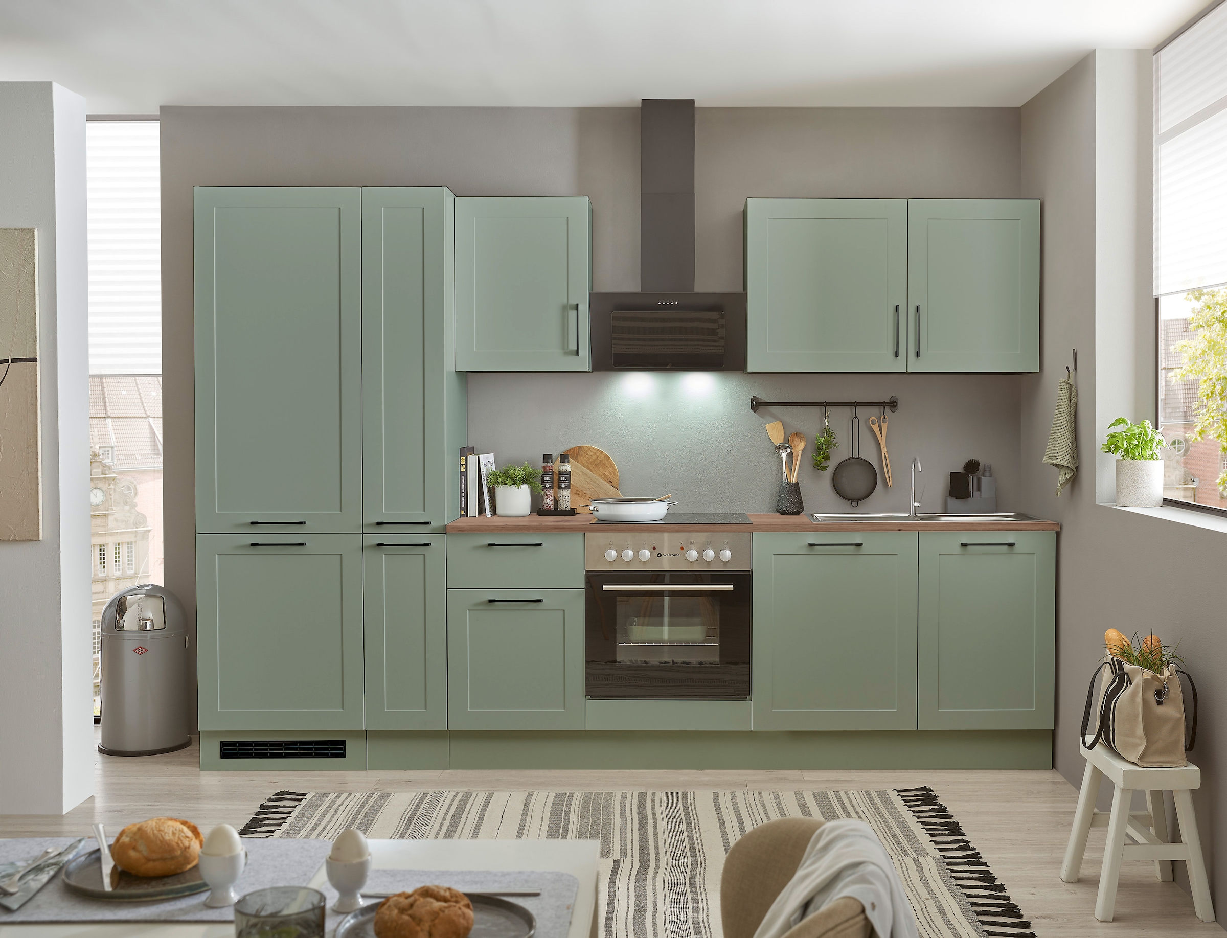 BASIC by Balculina Küchenzeile »Marsi« Breite 310 cm, wahlweise mit E-Geräten, mit Soft-Close-Funktion