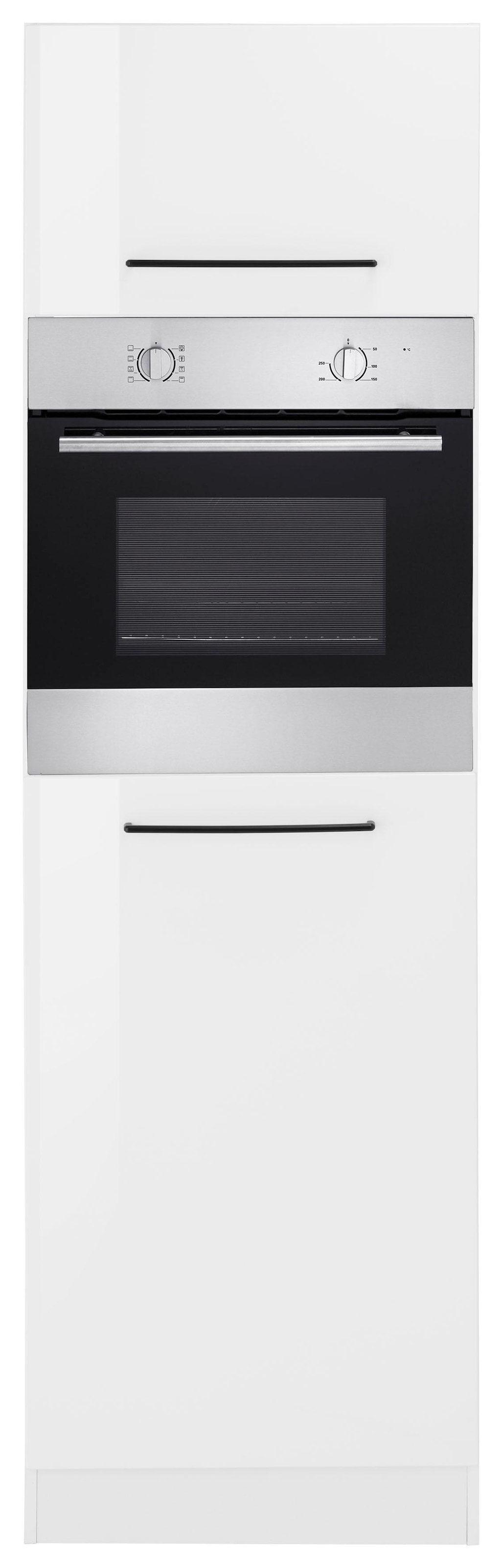 KOCHSTATION Backofenumbauschrank »KS-Tulsa« 60 cm breit, 200 cm hoch, für Einbaubackofen, schwarze Metallgriffe
