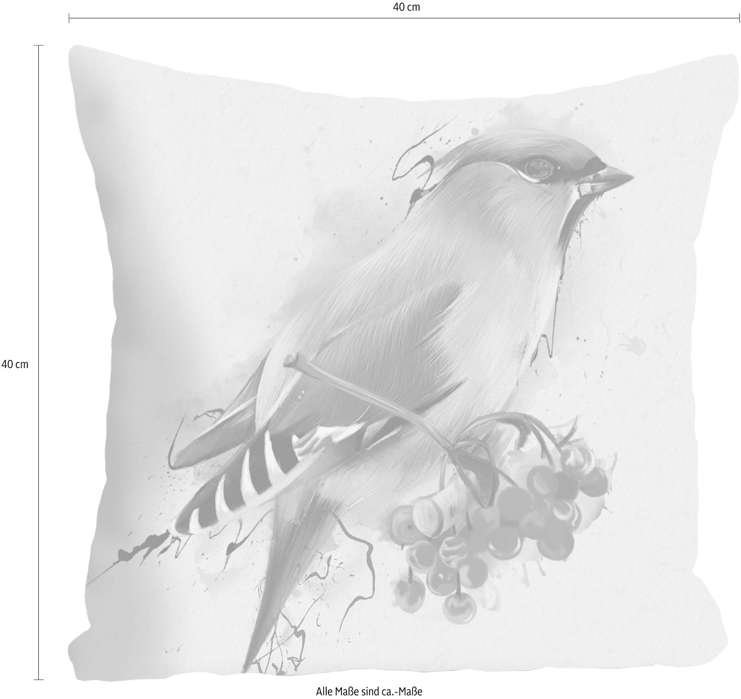 queence Dekokissen »»Vogel««, Kissenhülle ohne Füllung, 1 Stück