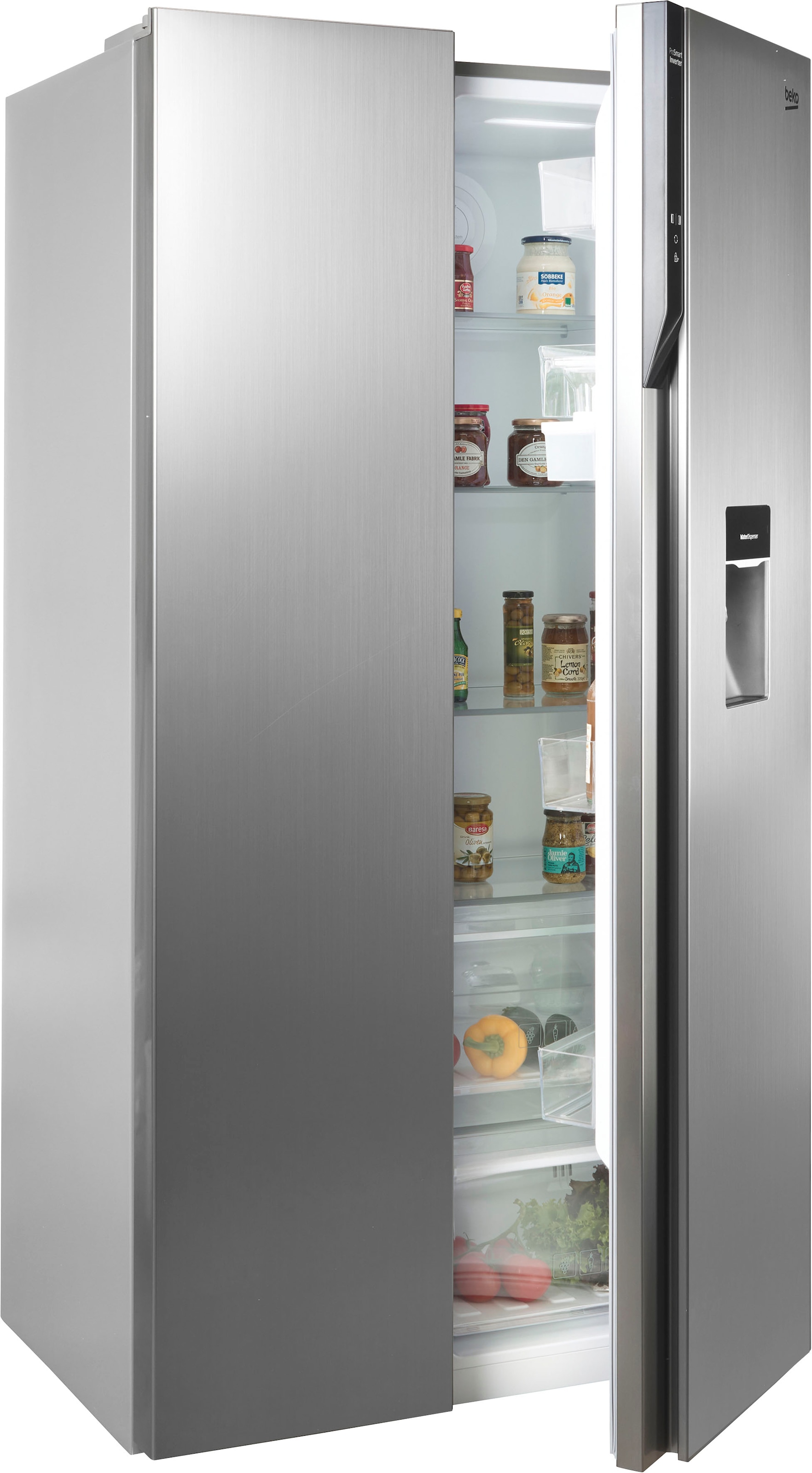 BEKO Side-by-Side »GNO5322WDXPN 8997663200«, GNO5322WDXPN 8997663200, 177 cm hoch, 90 cm breit