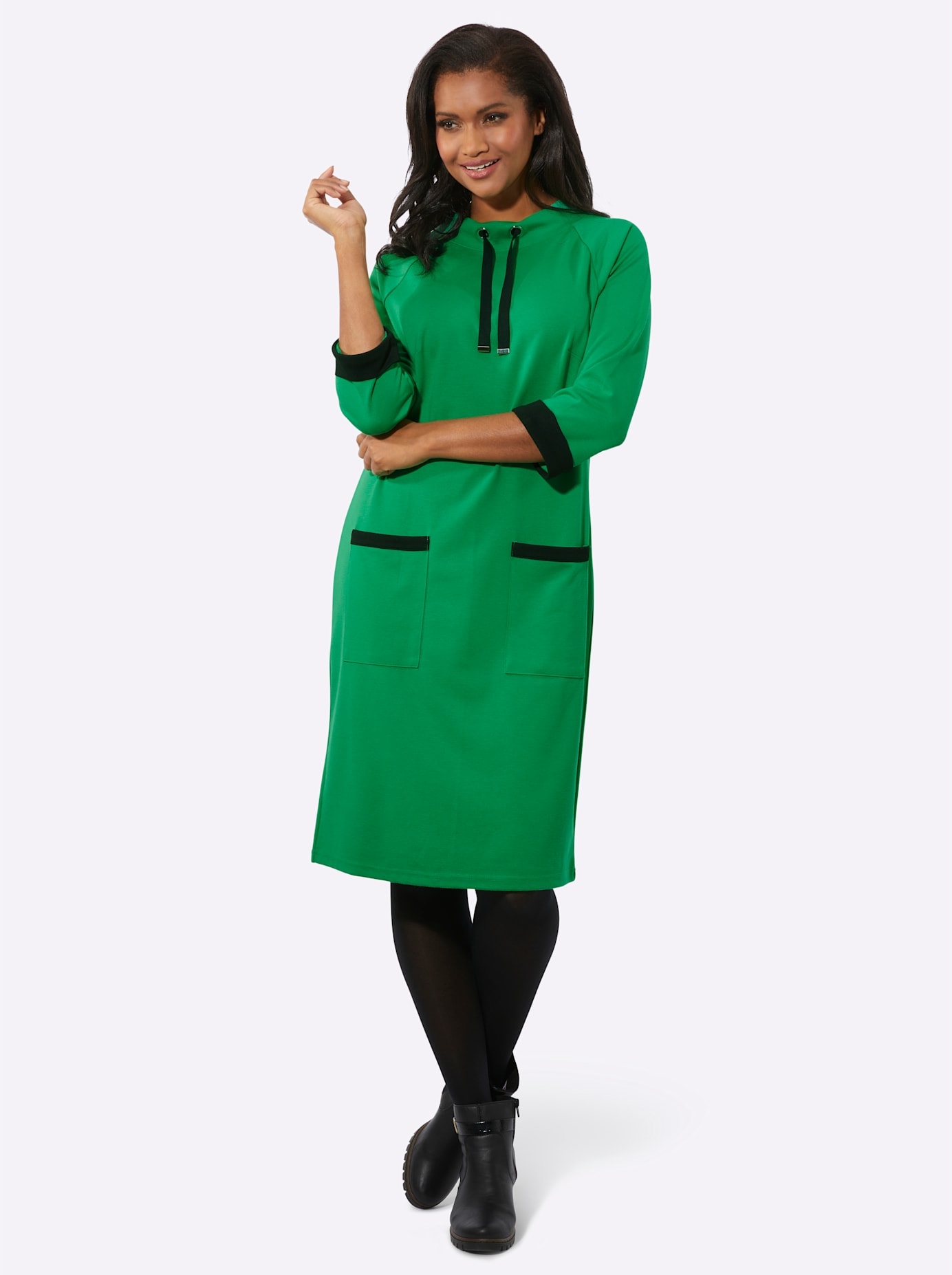 Inspirationen Jerseykleid "Jersey-Kleid" aufgesetzte Taschen