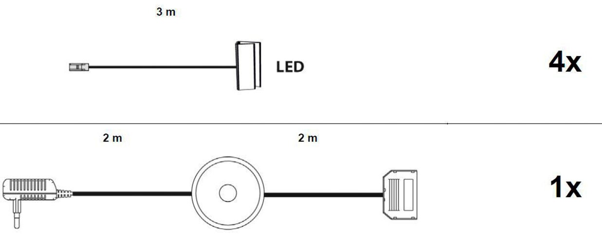 Home affaire LED Schrankinnenraumbeleuchtung »Glaskantenbeleuchtung« LED-Board 2 Stk. Kaltweiß