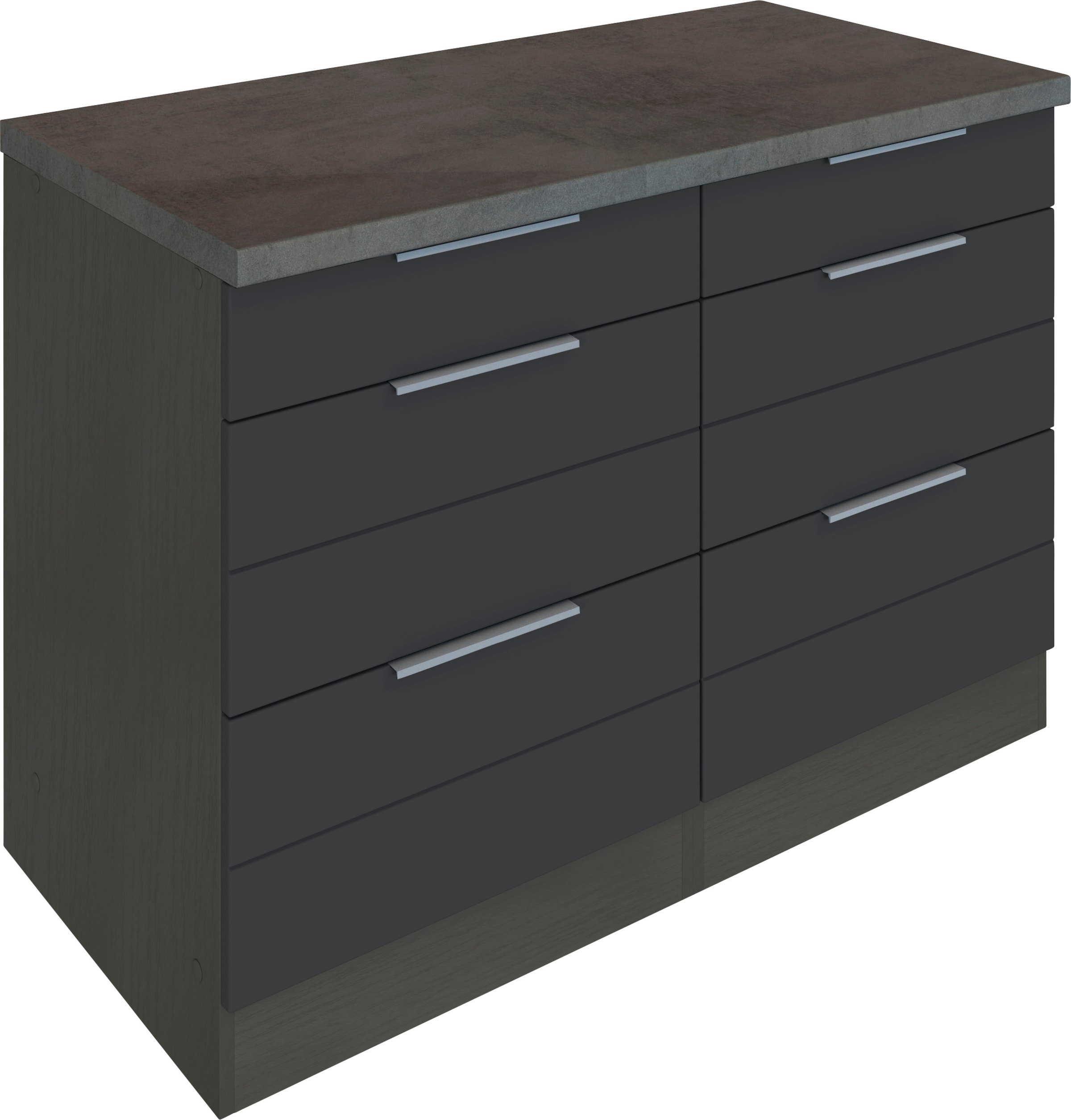 KOCHSTATION Unterschrank »KS-Luhe« 120 cm breit, für viel Stauraum, MDF-Fronten mit waagerechter Lisene