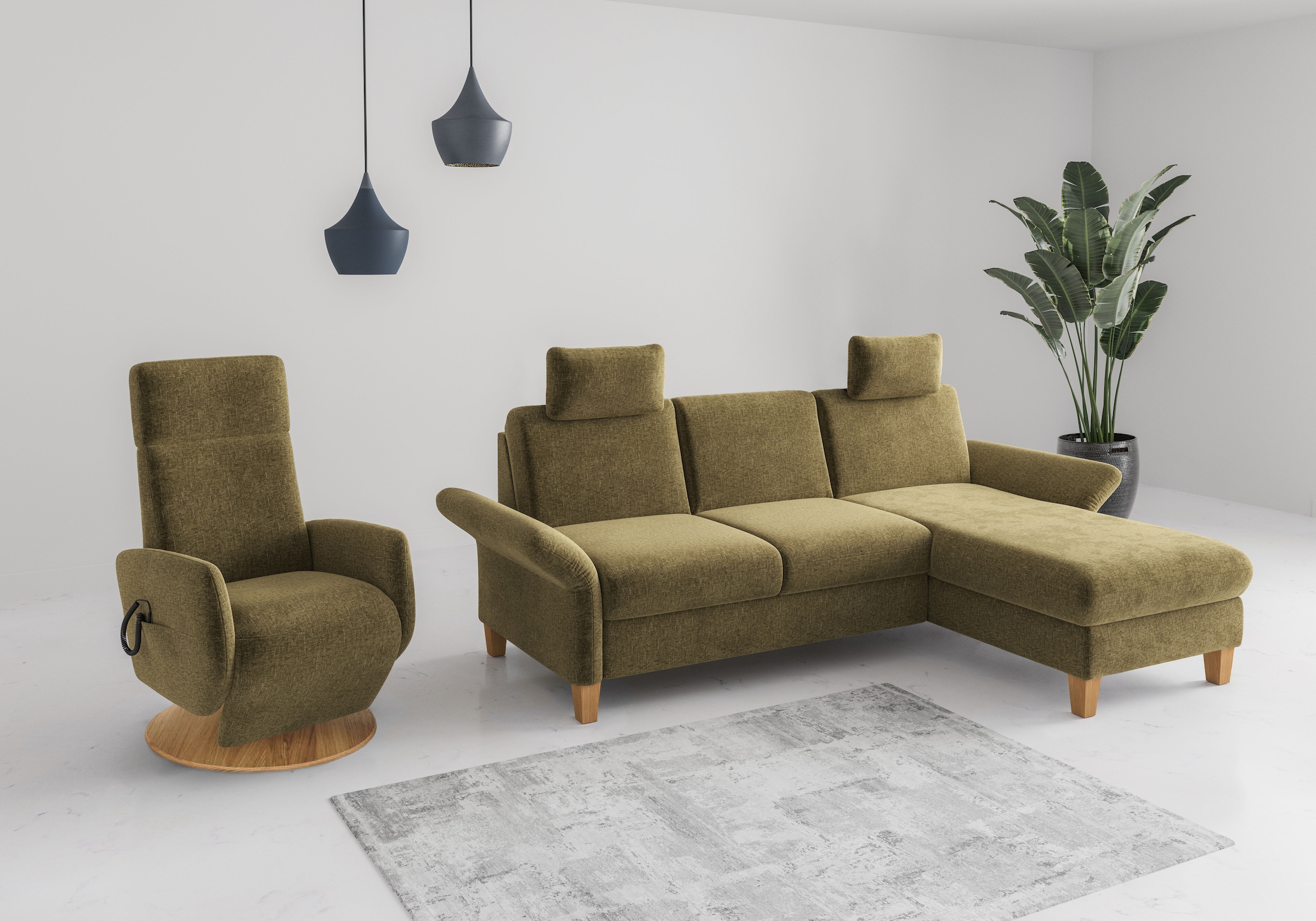 Home affaire Ecksofa »Rochelle, L-Form«, wahlweise mit Armteilverstellung, Bettfunktion und Bettkasten