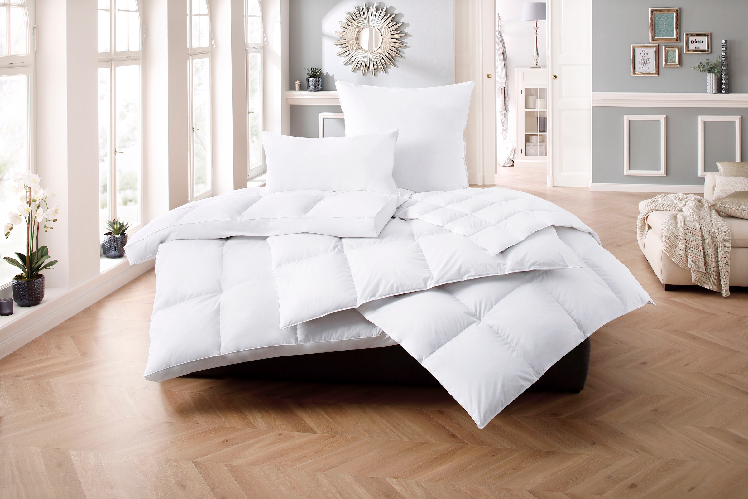OTTO home Daunenbettdecke "Loftet, Bettdecke 135x200, 155x220 cm und weitere Größen" normal Füllung 90Daunen10Federn 1 Stk. tlg. Bettdecken, Sommer, Winter, Decke ist Made in Green zertifiziert