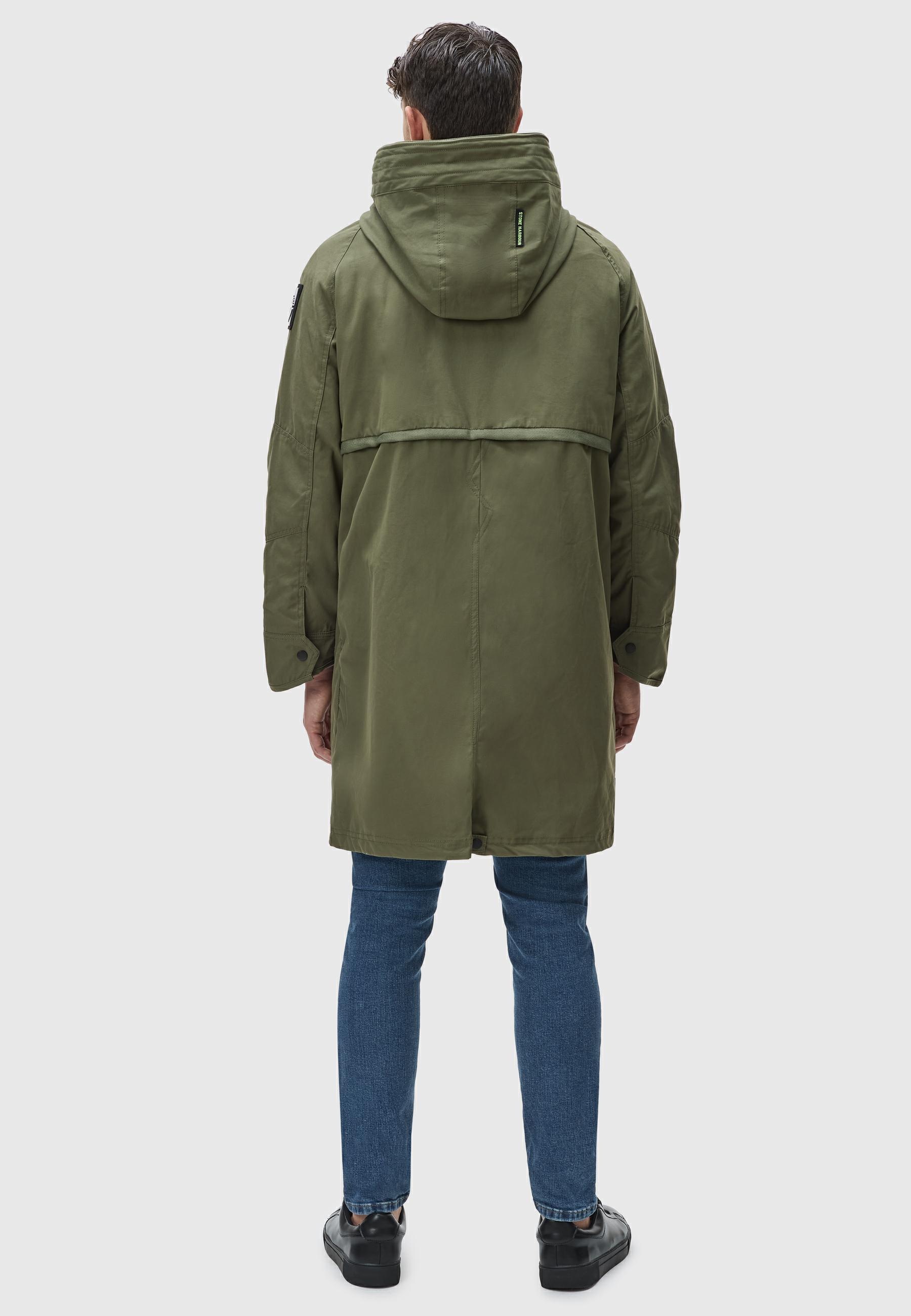 Stone Harbour Kurzmantel »Kurzmantel Yaroon«, Cooler Herren Übergangsmantel mit großer Kapuze