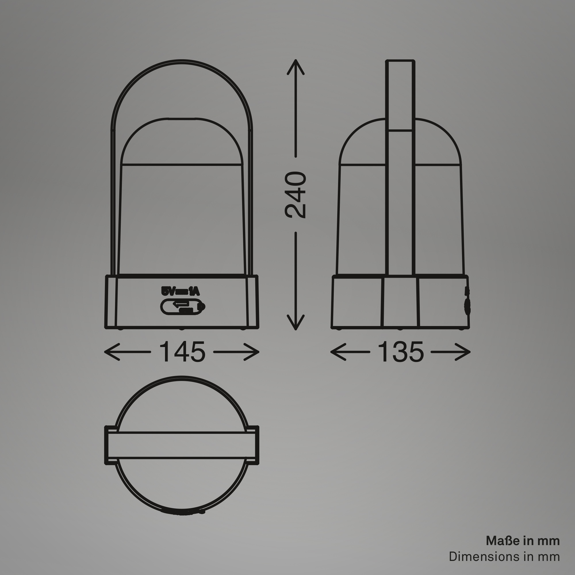 Briloner Leuchten LED Tischleuchte »ASA BIG« LED-Board 1 Stk. Warmweiß 14,5x13,5x24 cm, Indoor/Outdoor, Balkon, Terrasse, Wohnzimmer