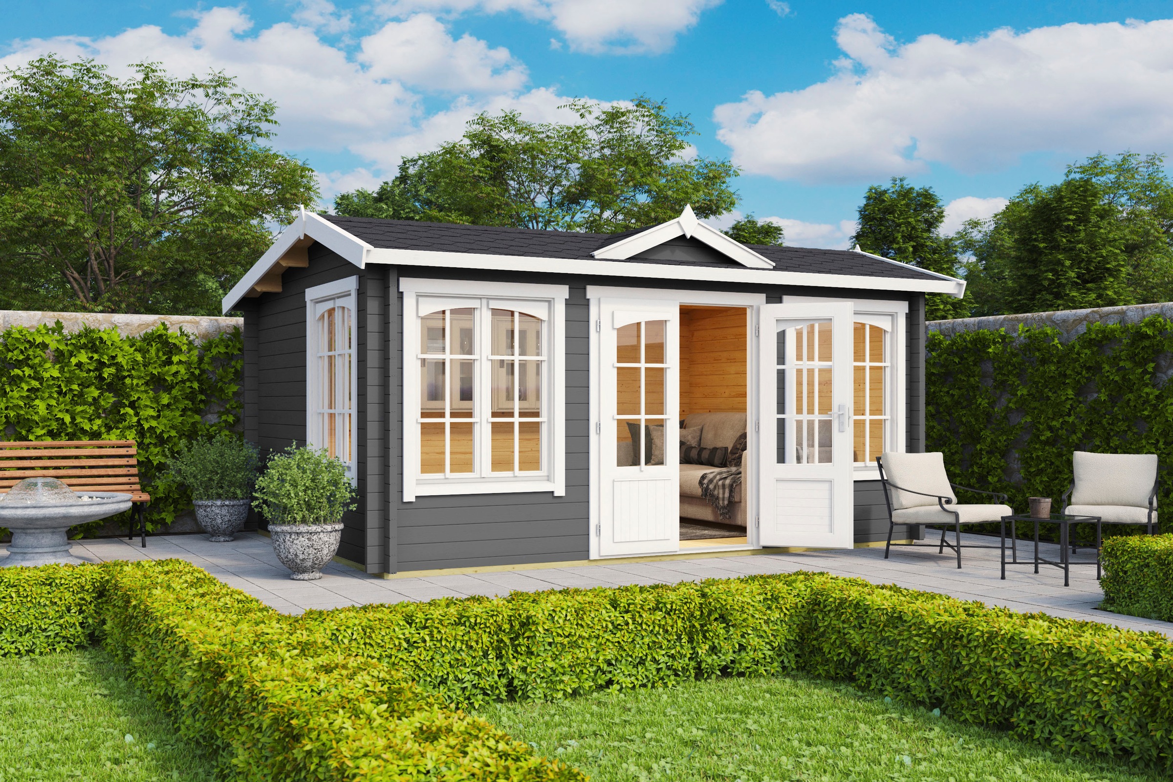 LASITA MAJA Gartenhaus »WINDSOR«, (Set, inkl. Fussbodenbretter zum verlegen)