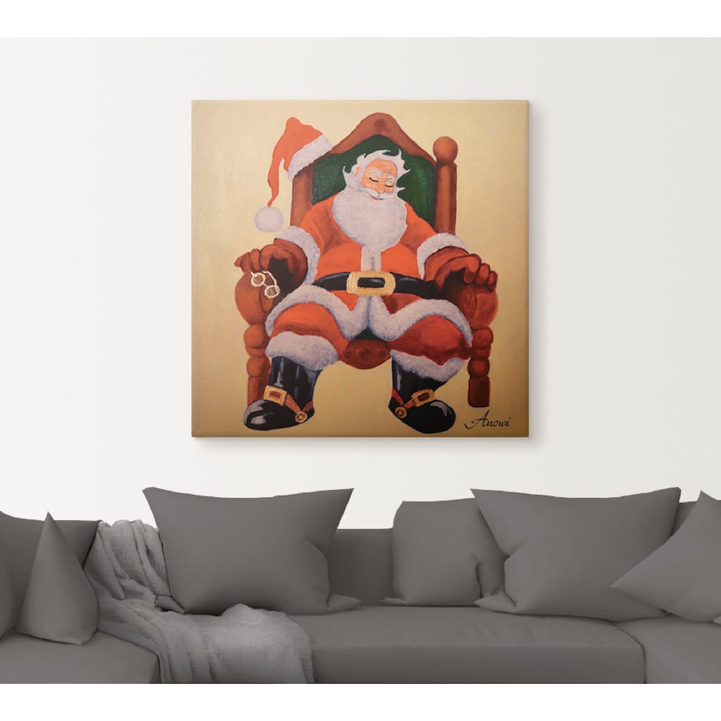 Artland Leinwandbild »Schlafender Weihnachtsmann«, Weihnachten, (1 St.)