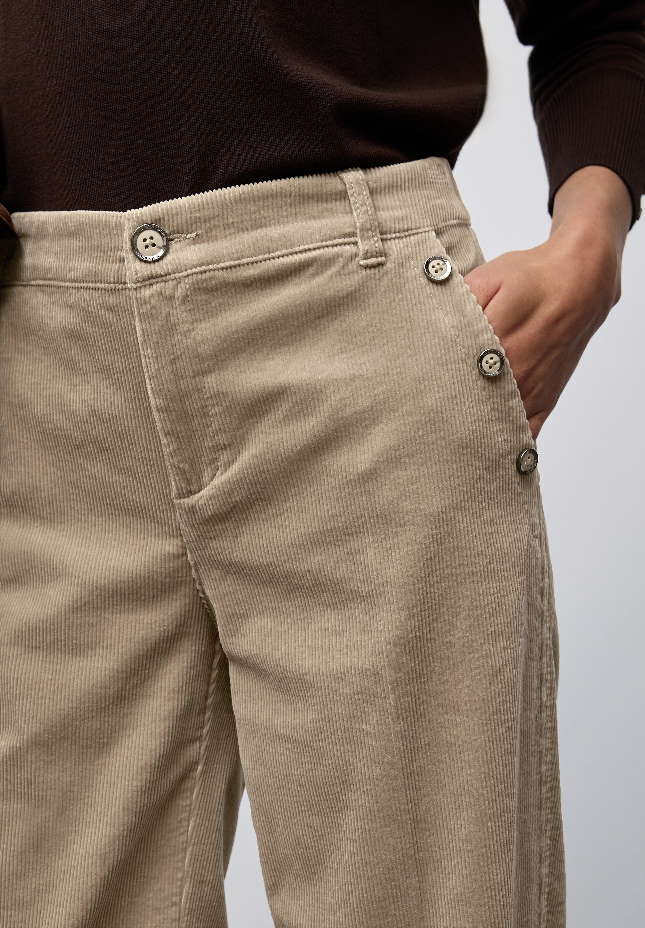 STREET ONE Cordhose  Straight Leg, Mid Waist