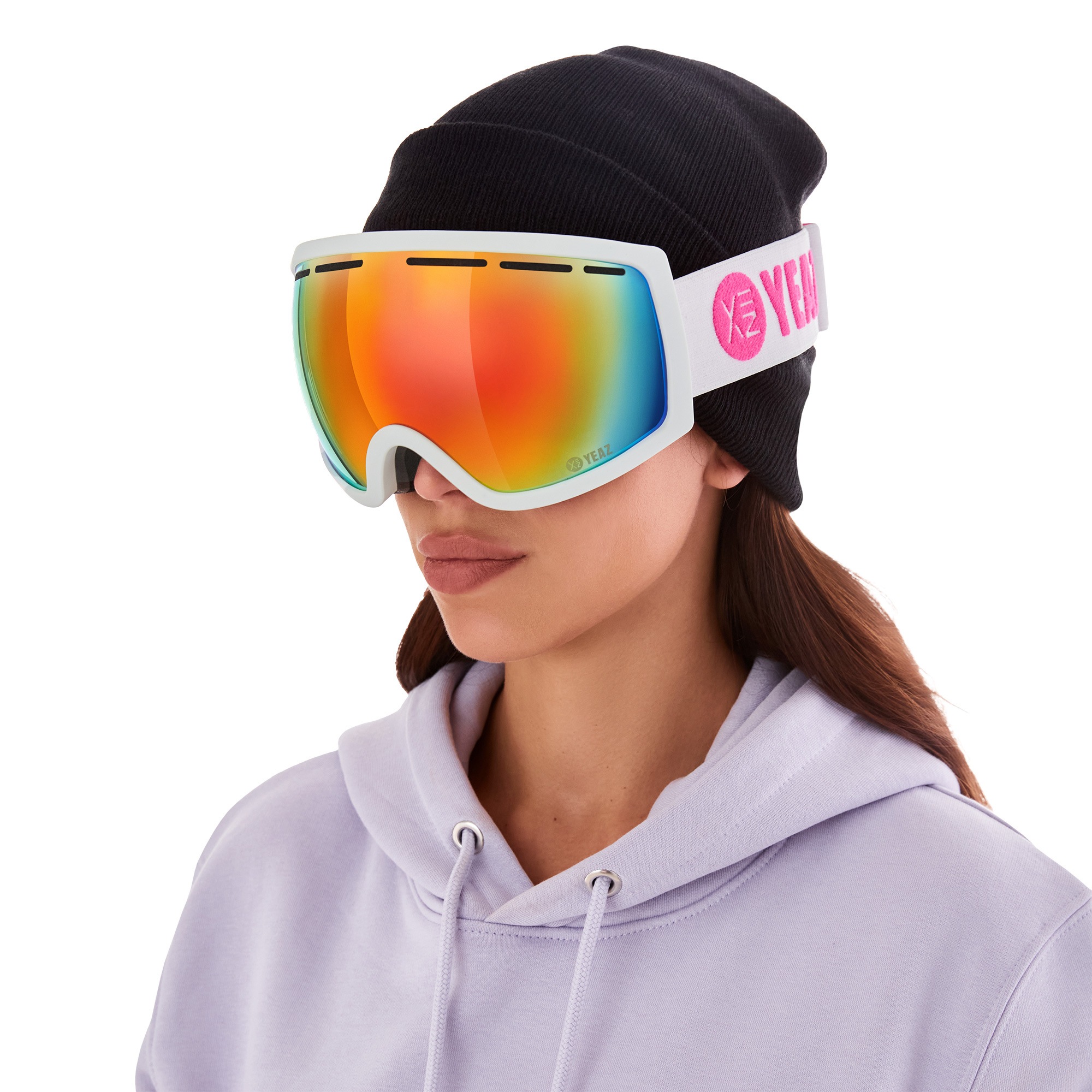 YEAZ Snowboardbrille »Ski- Snowboardbrille rot/weiß PEAK«