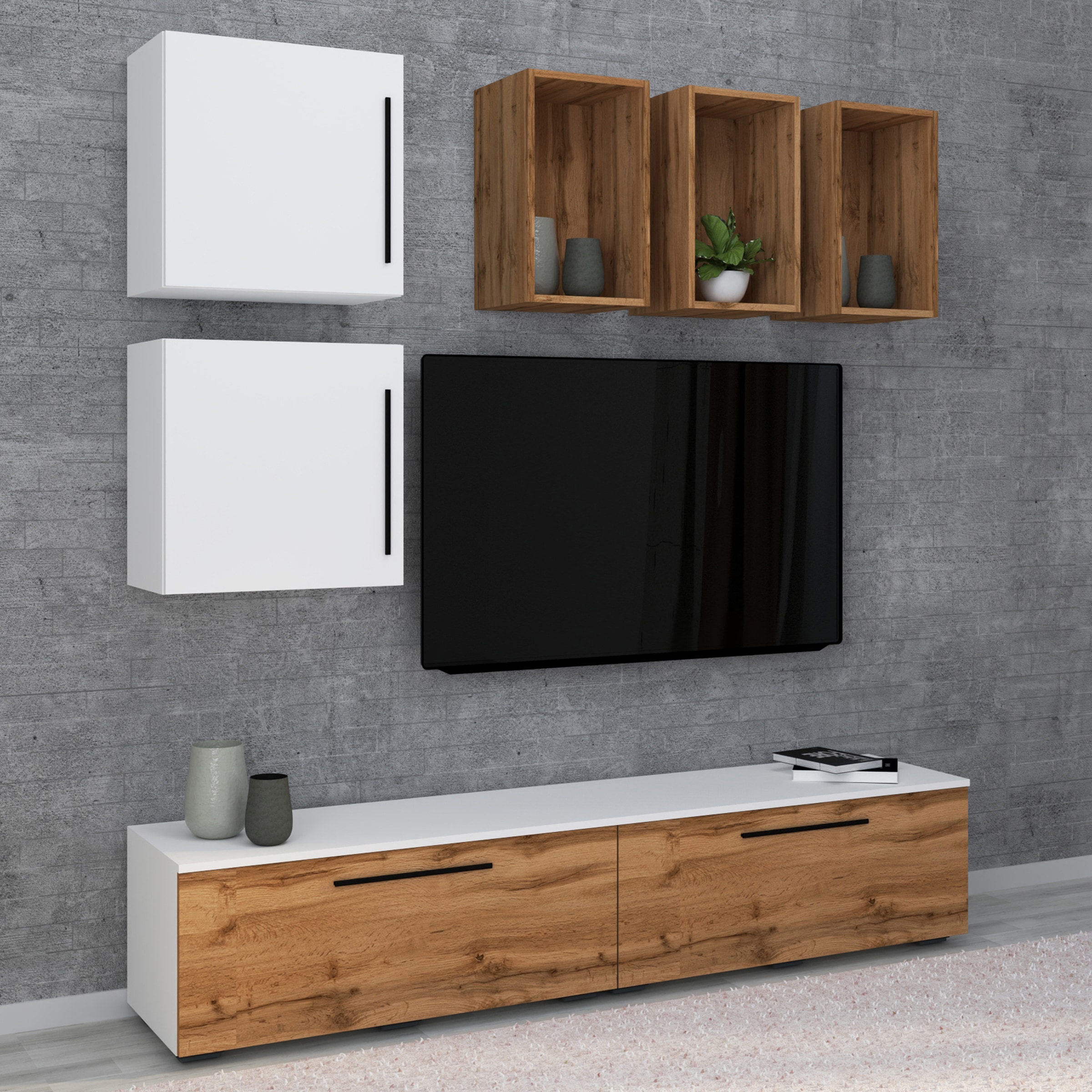 VCM Wandregal »Holz Wandregal Hängeregal Wandboard Regal Arila S«