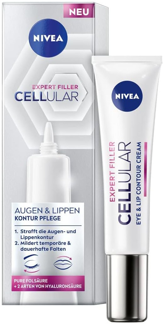 Nivea Anti-Aging-Creme »CELLULAR Expert Filler Augen & Lippen Konturpflege«