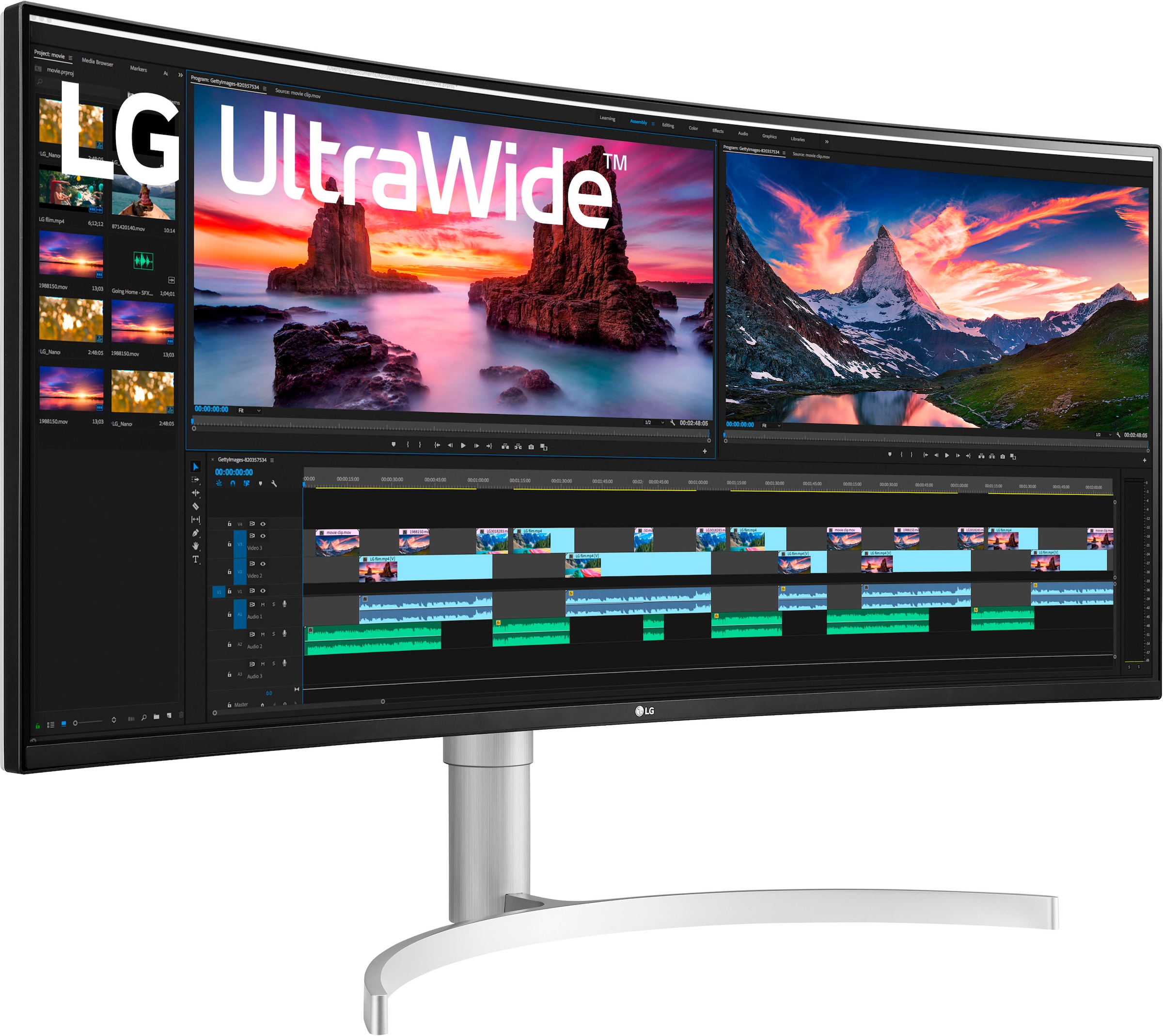 LG Curved-Gaming-Monitor »38WN95CP«, 95,29 cm/38 Zoll, 3840 x 1600 px, WQHD, 1 ms Reaktionszeit, 144 Hz