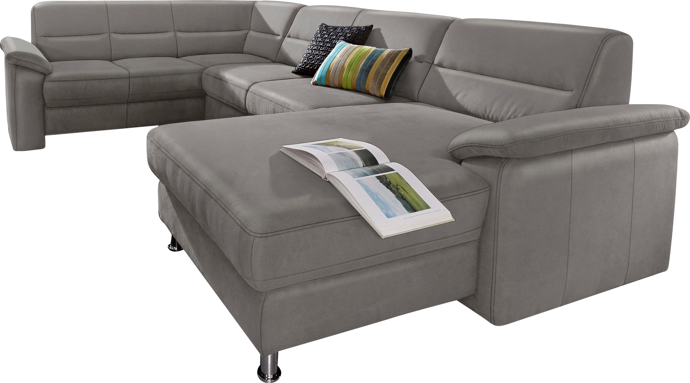sit&more Wohnlandschaft »Ascara U-Form«, inklusive Boxspring/Federkern-Polsterung, wahlweise mit Bettfunktion