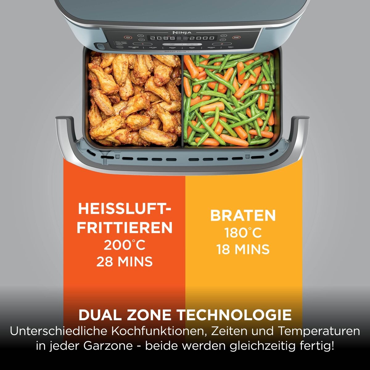 NINJA Heißluftfritteuse »AF600EU Foodi FlexDrawer« 2470 W