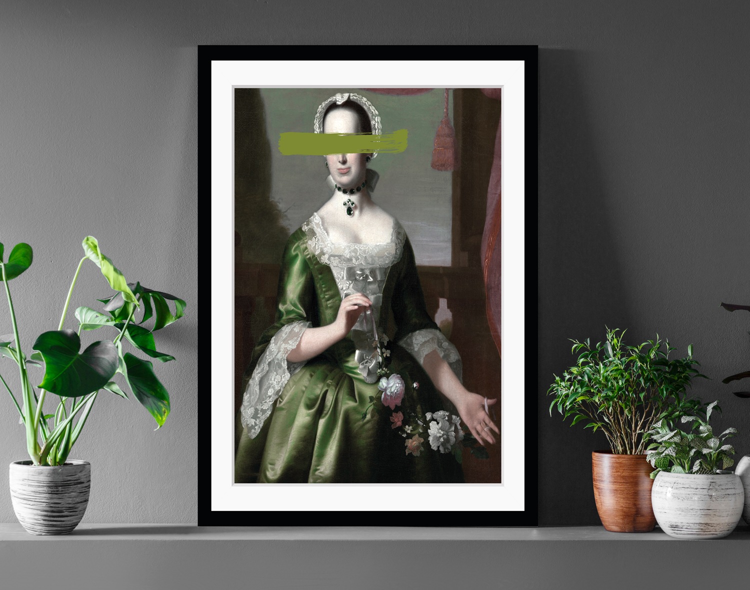 queence Bild »Gisela mit Farbklecks«, Frau-Historische Persönlichkeiten-Bilder von Frauen-Kunst-Gemälde, HD Premium Poster-Druck inkl. Holzrahmen