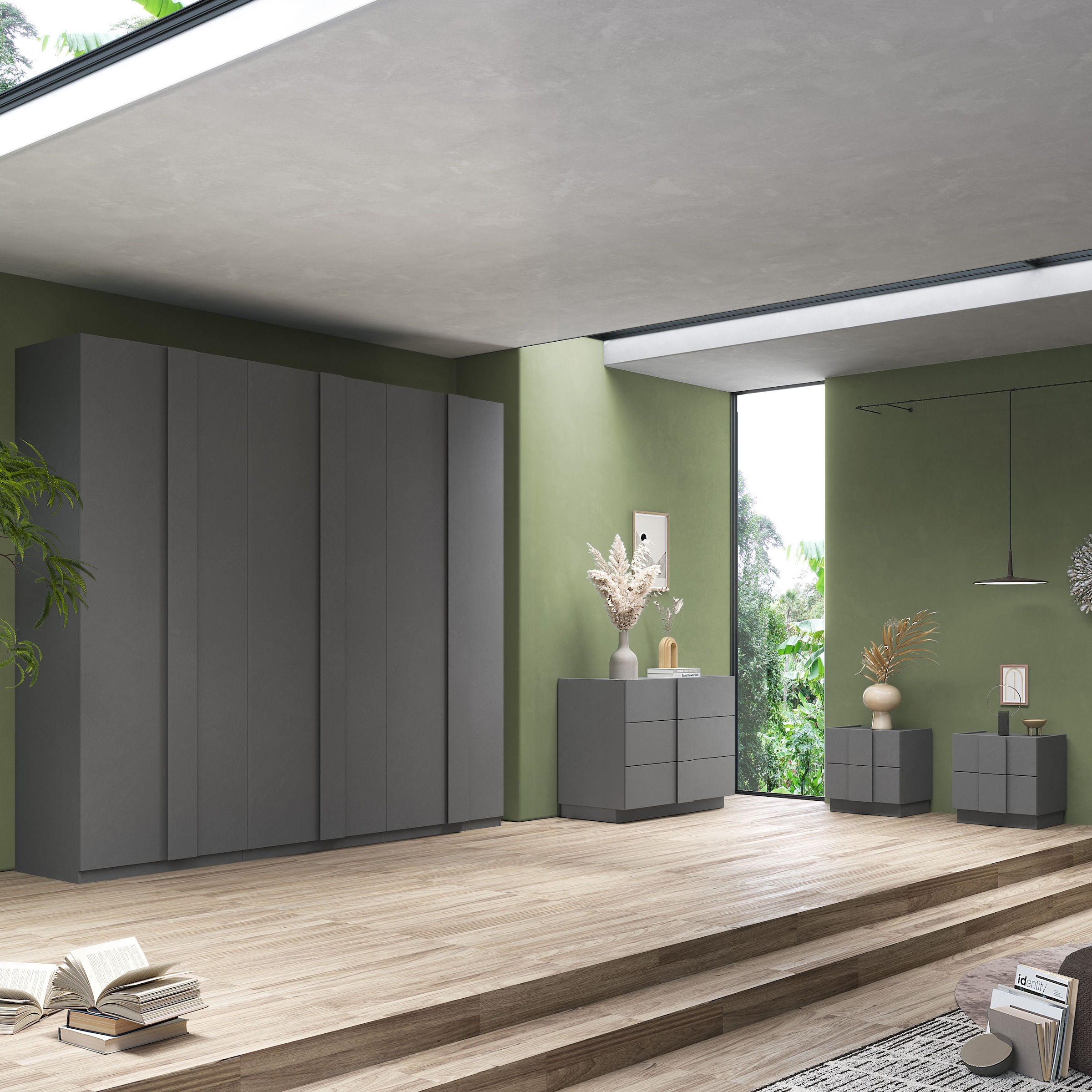 INOSIGN Nachtschrank »Jupiter, Nachtkommode (2-St), Nachttisch, Nachtkonsole, 2 Schubladen« Spar-Set, 2 Stk. tlg.